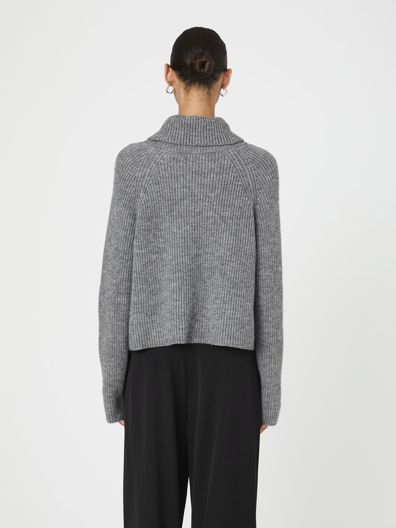 Mersai Turtleneck Sweater Stone Grey Mel | French Connection US
