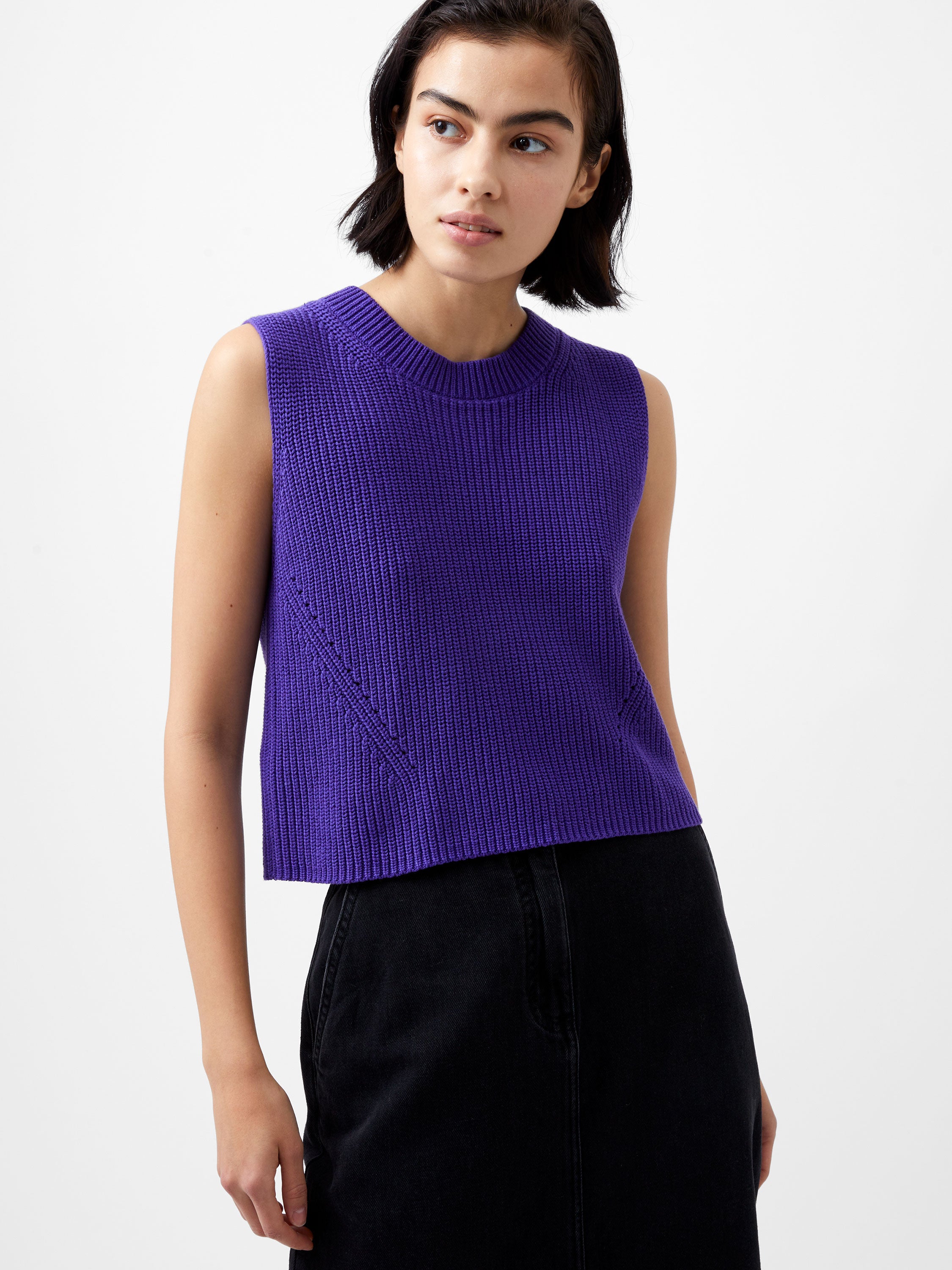 Mozart Crewneck Sleeveless Vest Cobalt Violet | French