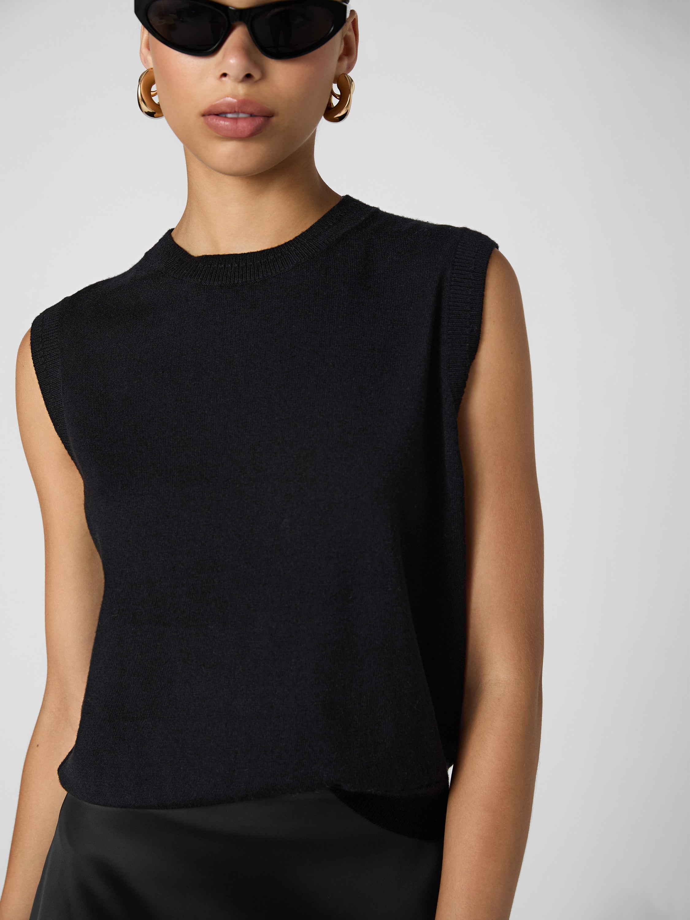 Cosysoft Sleeveless Sweater Vest Black | French Connection US Cosysoft Sleeveless Sweater Vest Black | French Connection US