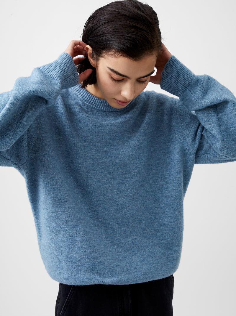 Kesia Boyfriend Sweater Dusted Blue French Connection US