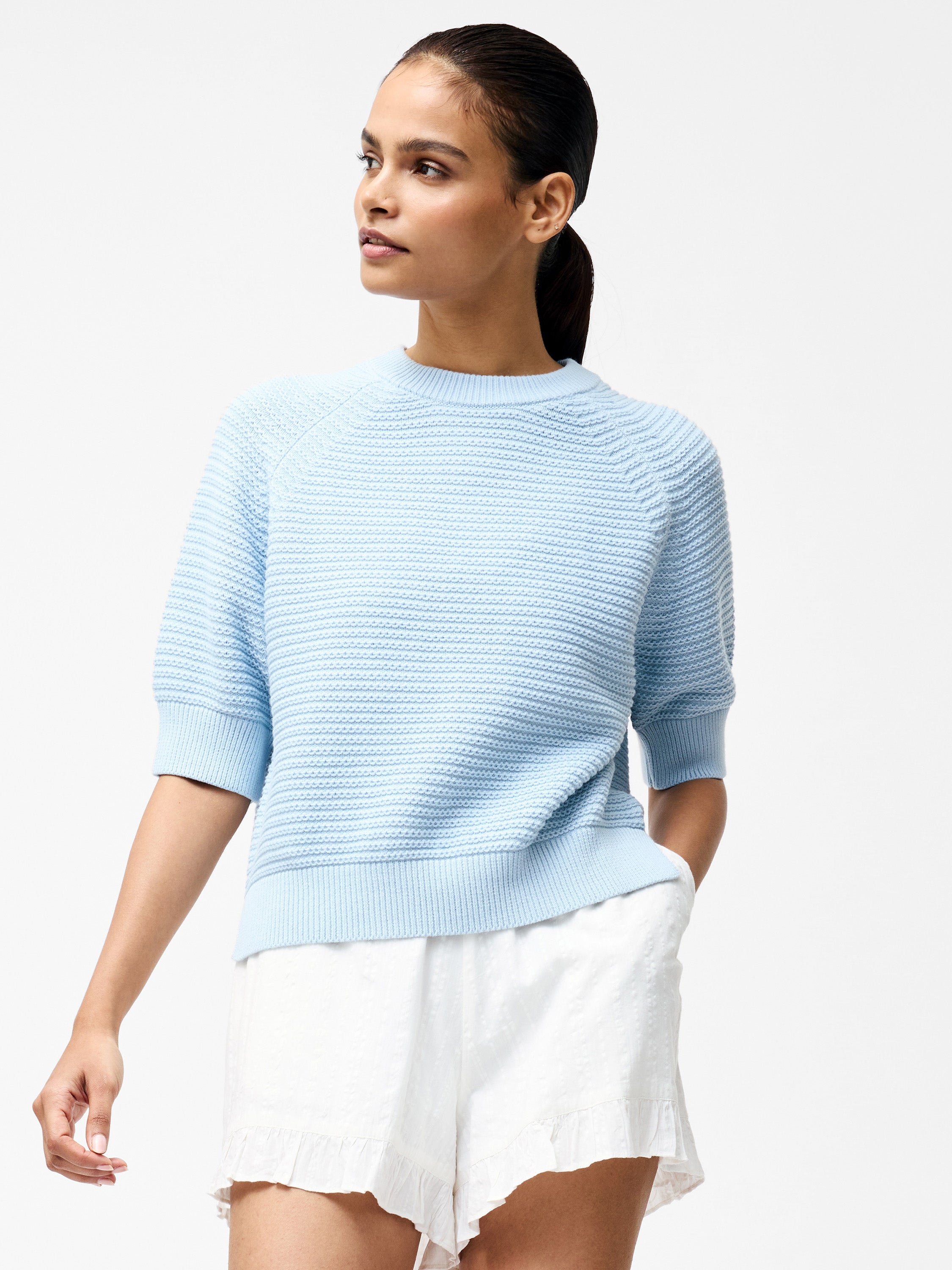 Lily Short Sleeve High Neck Top