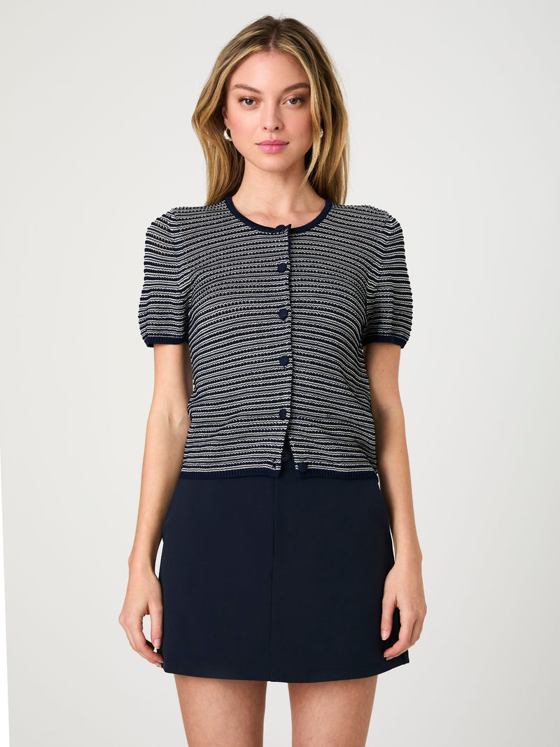 Zigzag Stripe Knit Cardigan