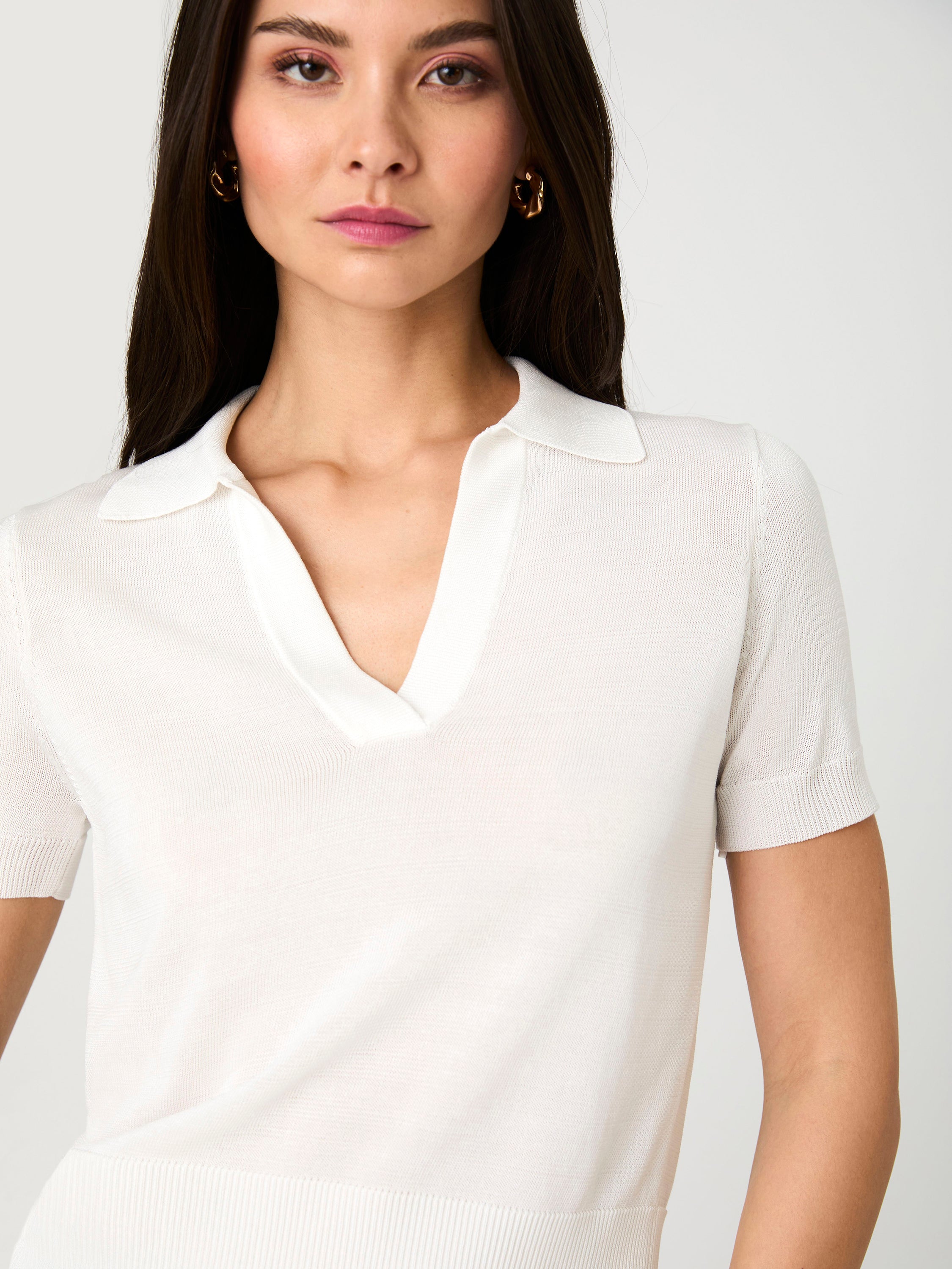 売れ筋商品|||フレンチコネクション カットソー トップス レディース Women's Sergio Short-Sleeve Polo Top Miami Orange Sergio Viscose Short Sleeve Polo Summer White | French