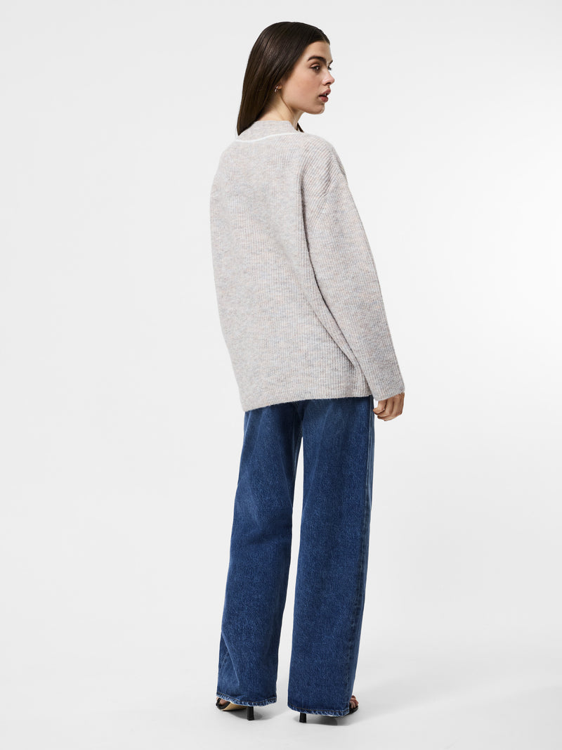 Kezia Tipped V-Neck Sweater