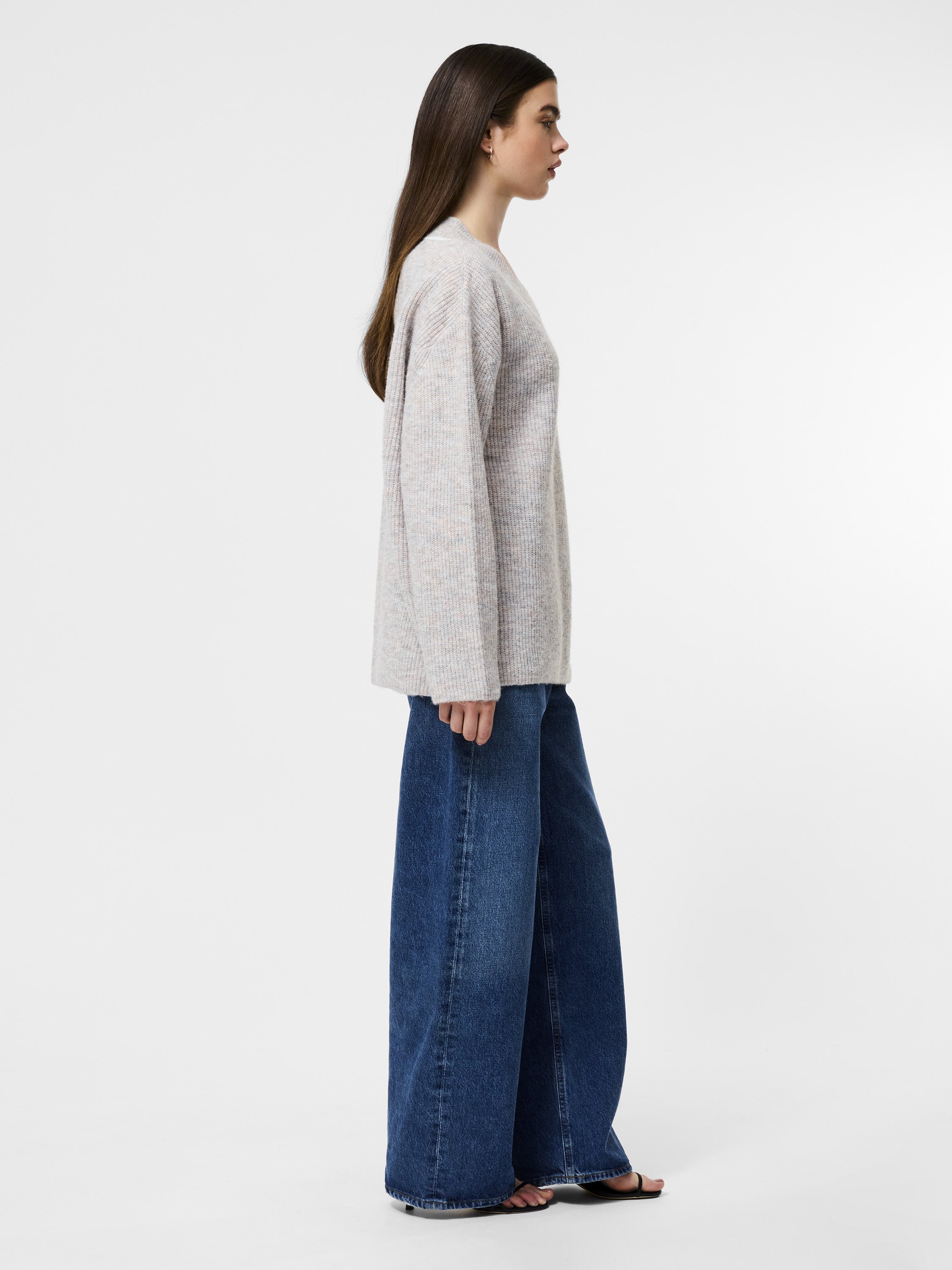 Kezia Tipped V-Neck Sweater