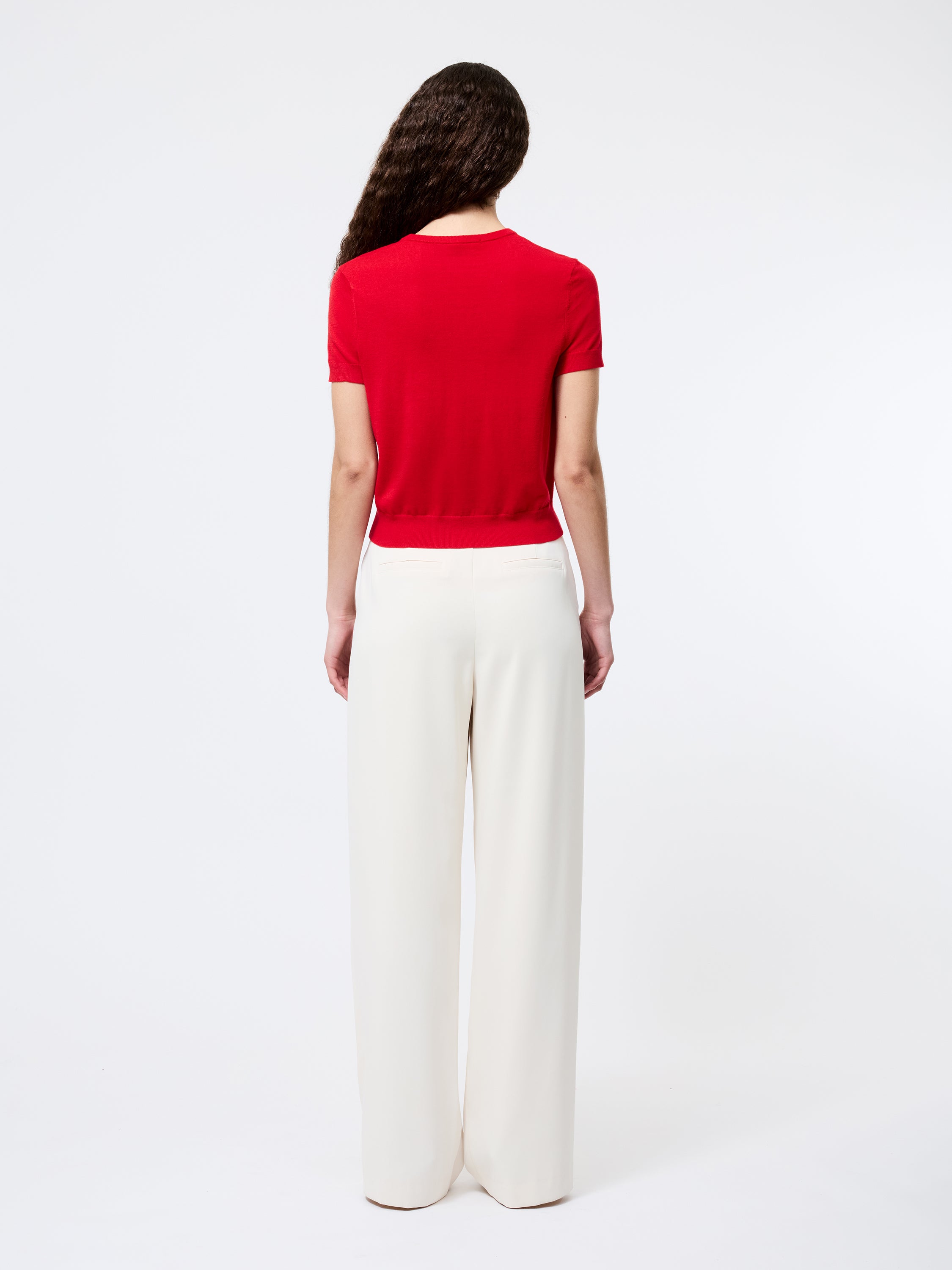 Nola Fine Knit Short Sleeve Sweater
