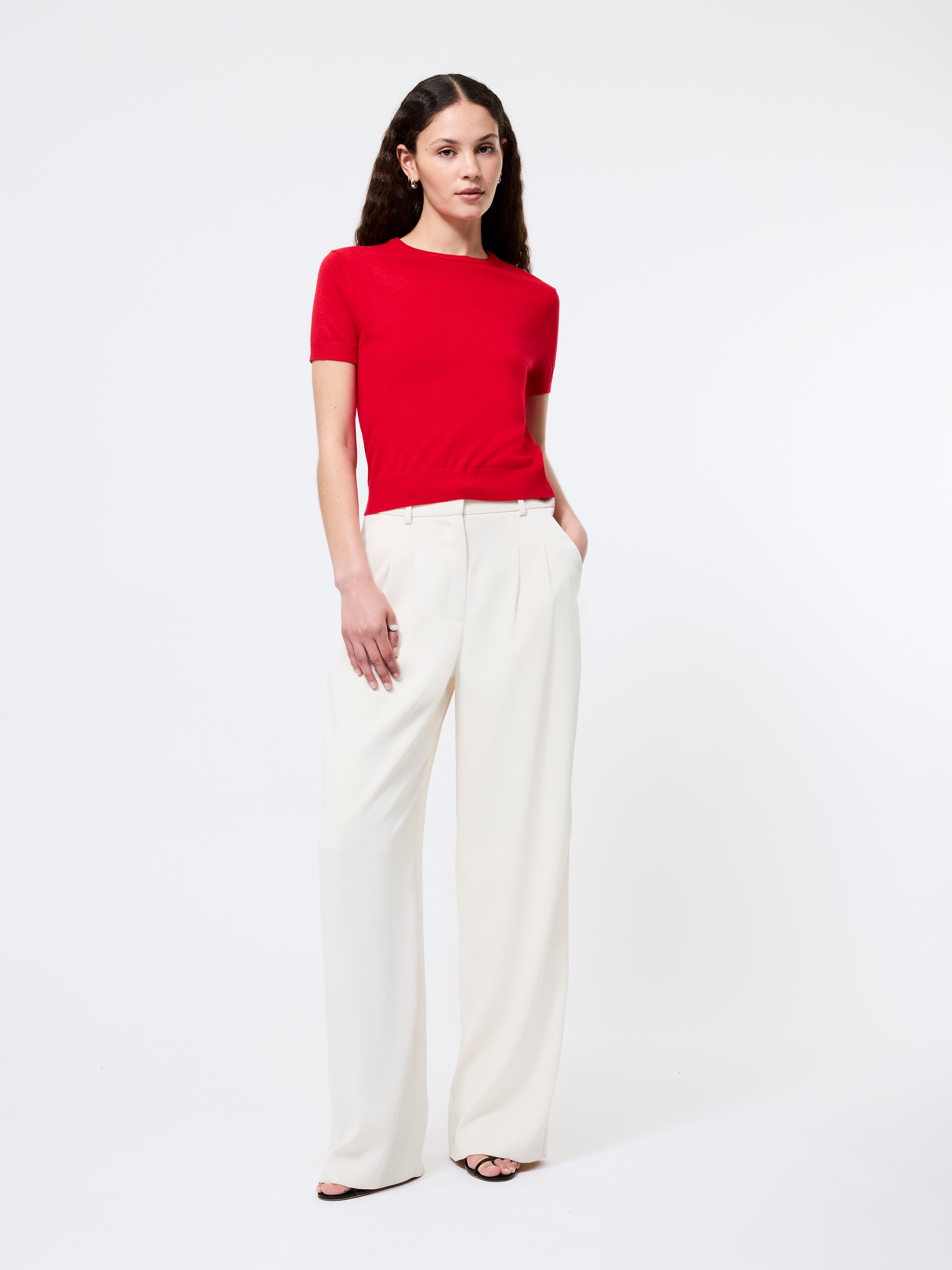 Nola Fine Knit Short Sleeve Sweater