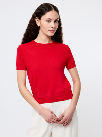 Nola Fine Knit Short Sleeve Sweater
