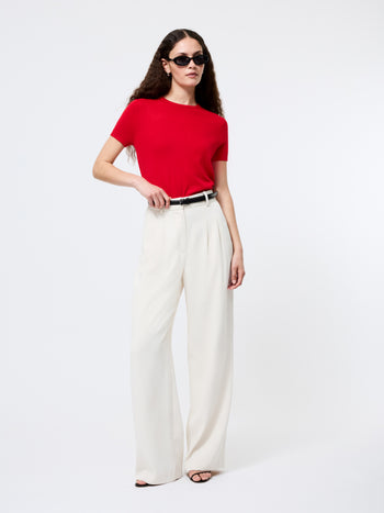 Nola Fine Knit Short Sleeve Sweater