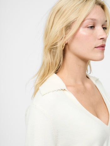 Sloane Knit Pearl Collared Sweater