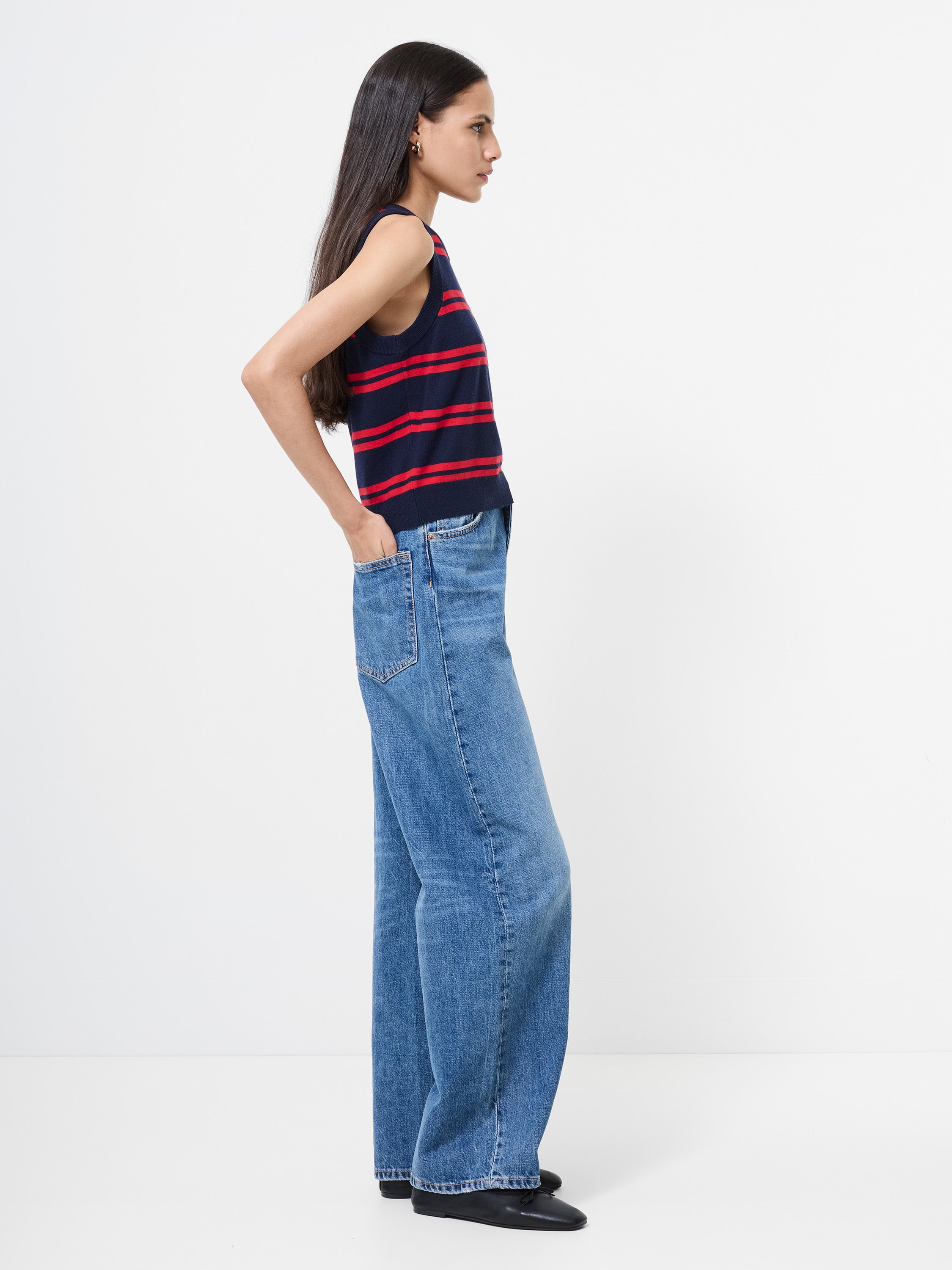 Padma Fine Knit Striped Vest
