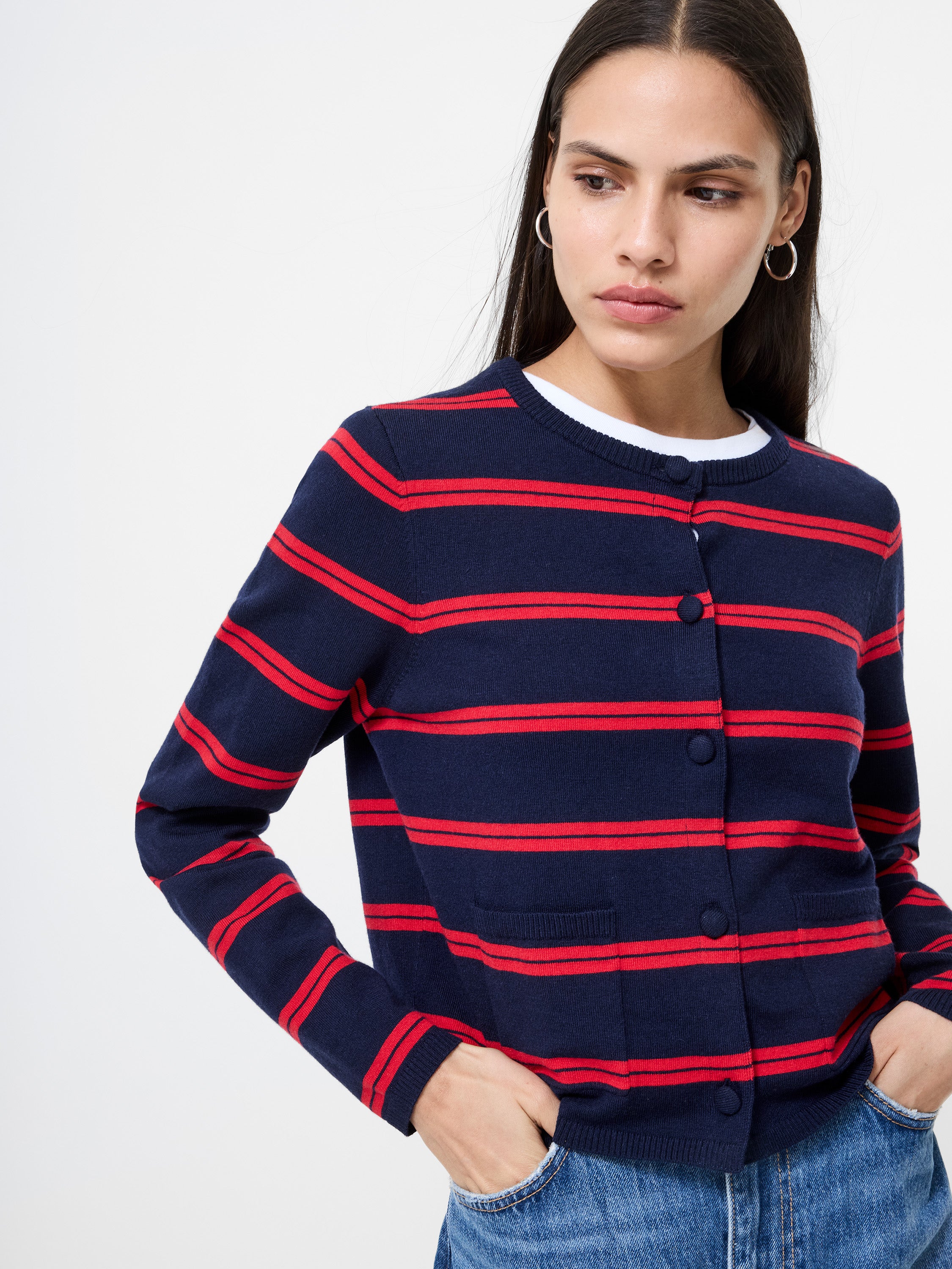 Padma Fine Knit Striped Cardigan