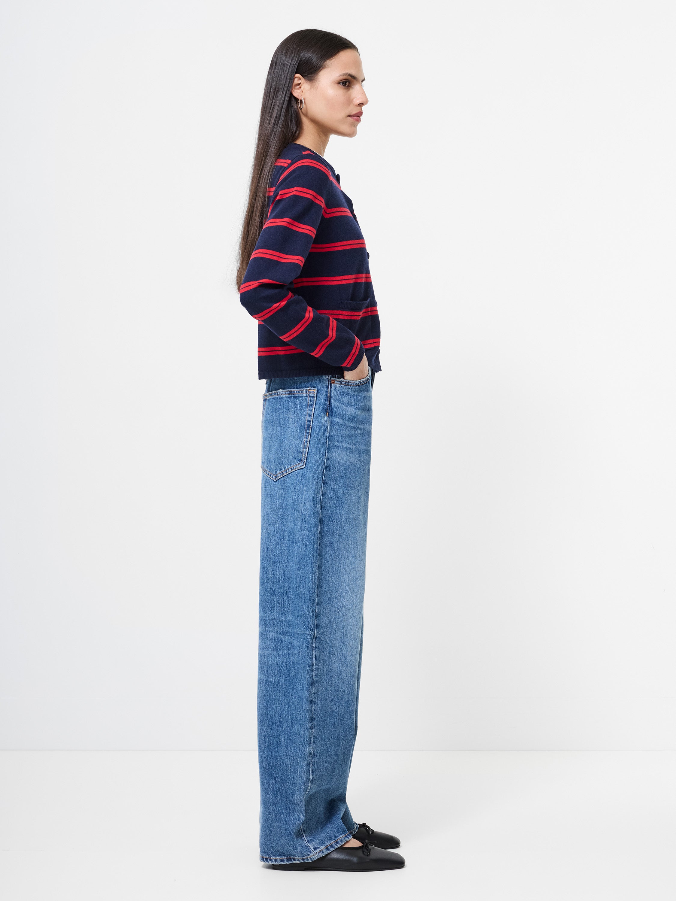 Padma Fine Knit Striped Cardigan