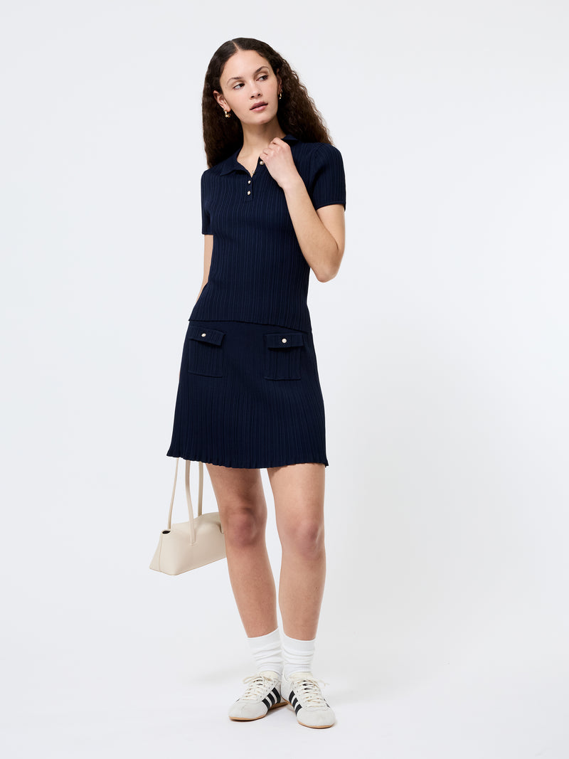 Crinkle Knit Slim Polo