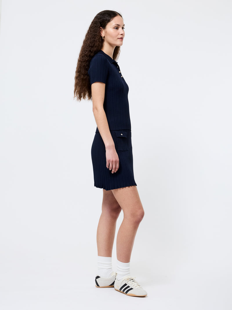 Crinkle Knit Slim Polo