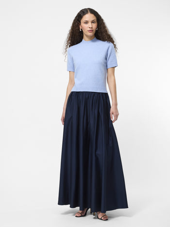 Cotton Sateen Maxi Skirt