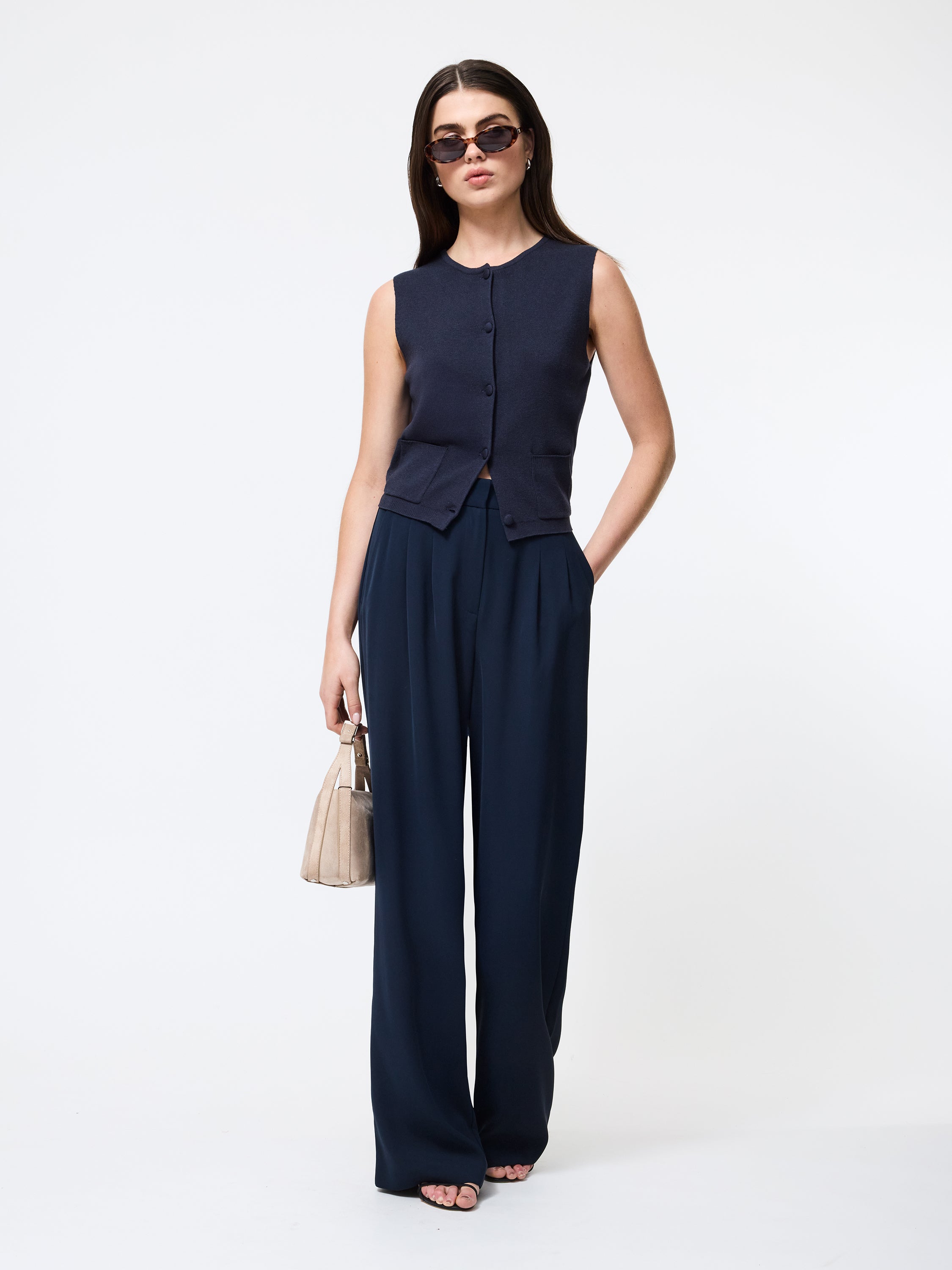 Cosysoft Knit Vest Marine | French Connection US