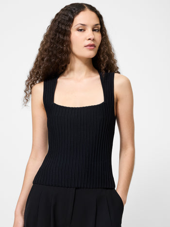 Ottoman Textured Square Neck Top