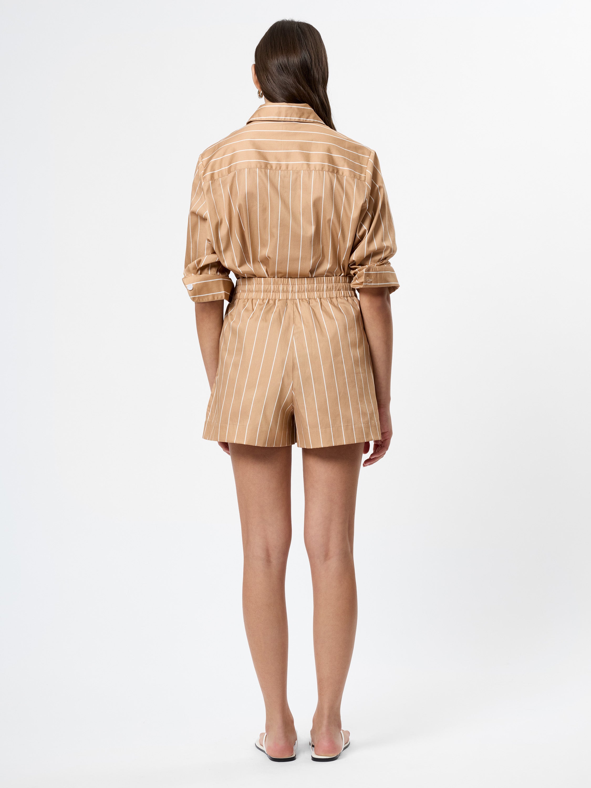 ALEXIS POPLIN STRIPED SHORTS VIEW 5 | Sample Orders
