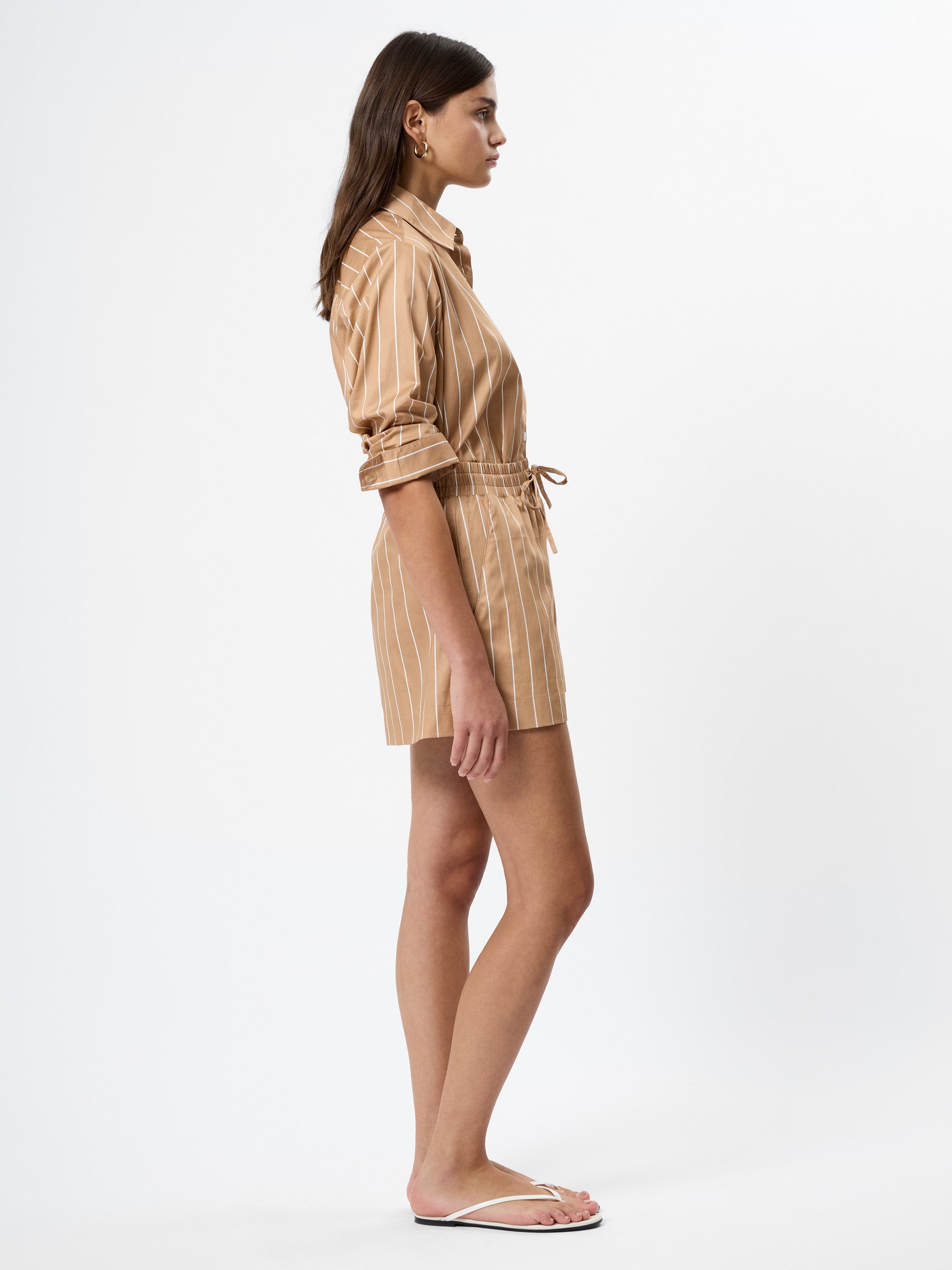 ALEXIS POPLIN STRIPED SHORTS VIEW 4 | Sample Orders