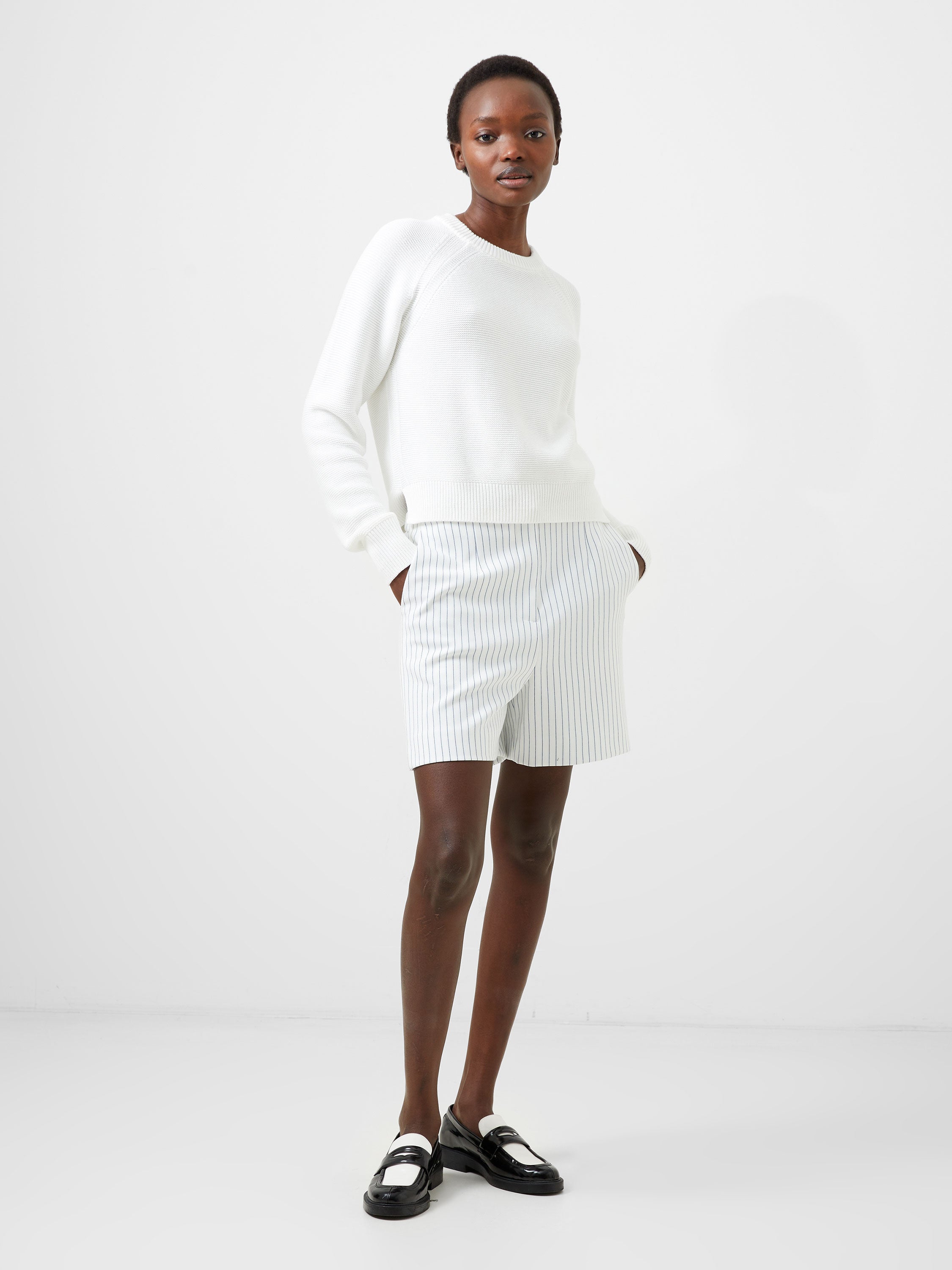 【COLOR iN ID】French Shirring Shorts Flat-Front-Solid-Golf-Short-