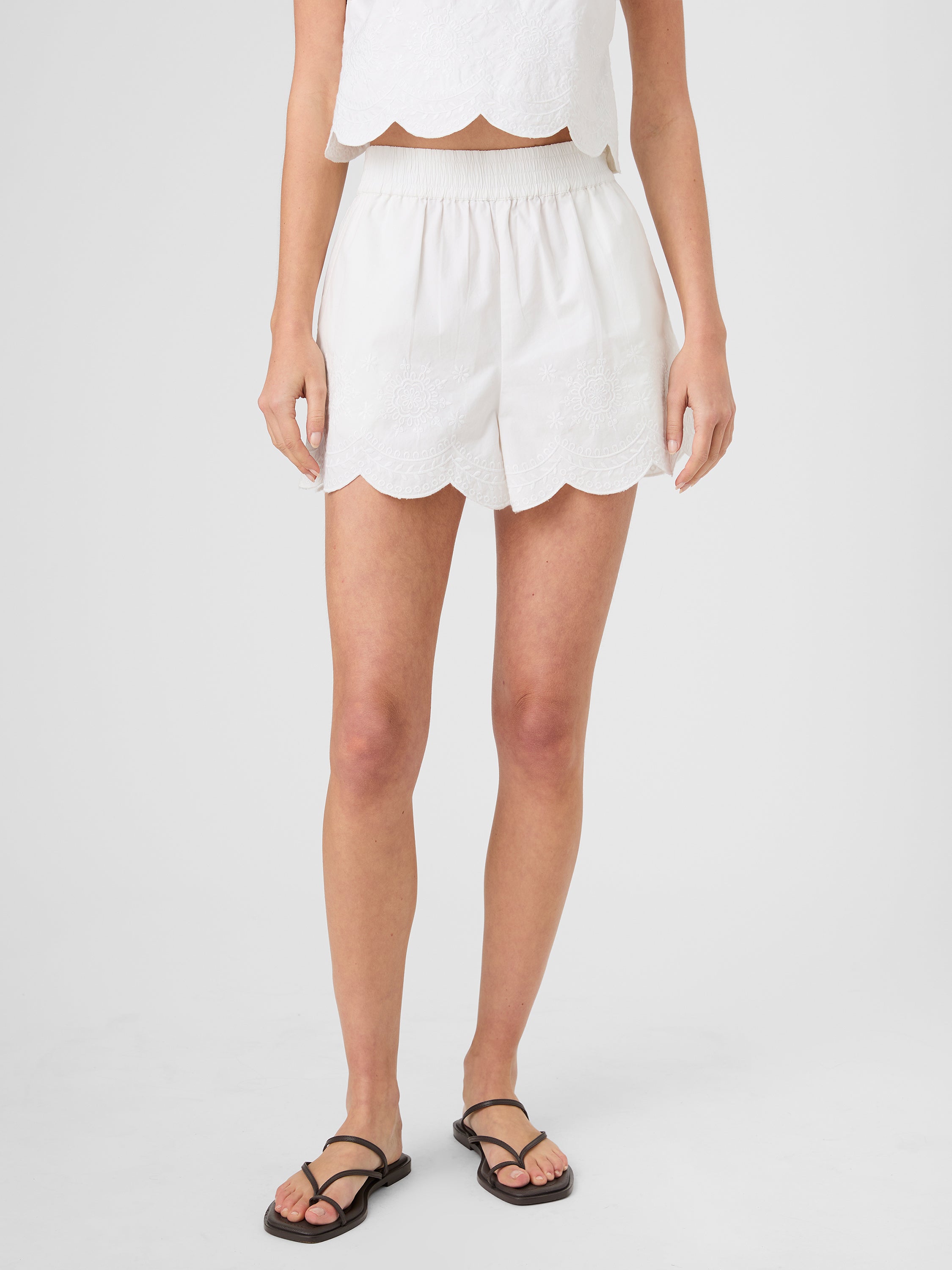 Alissa Cotton Embroidered Shorts | French Connection US