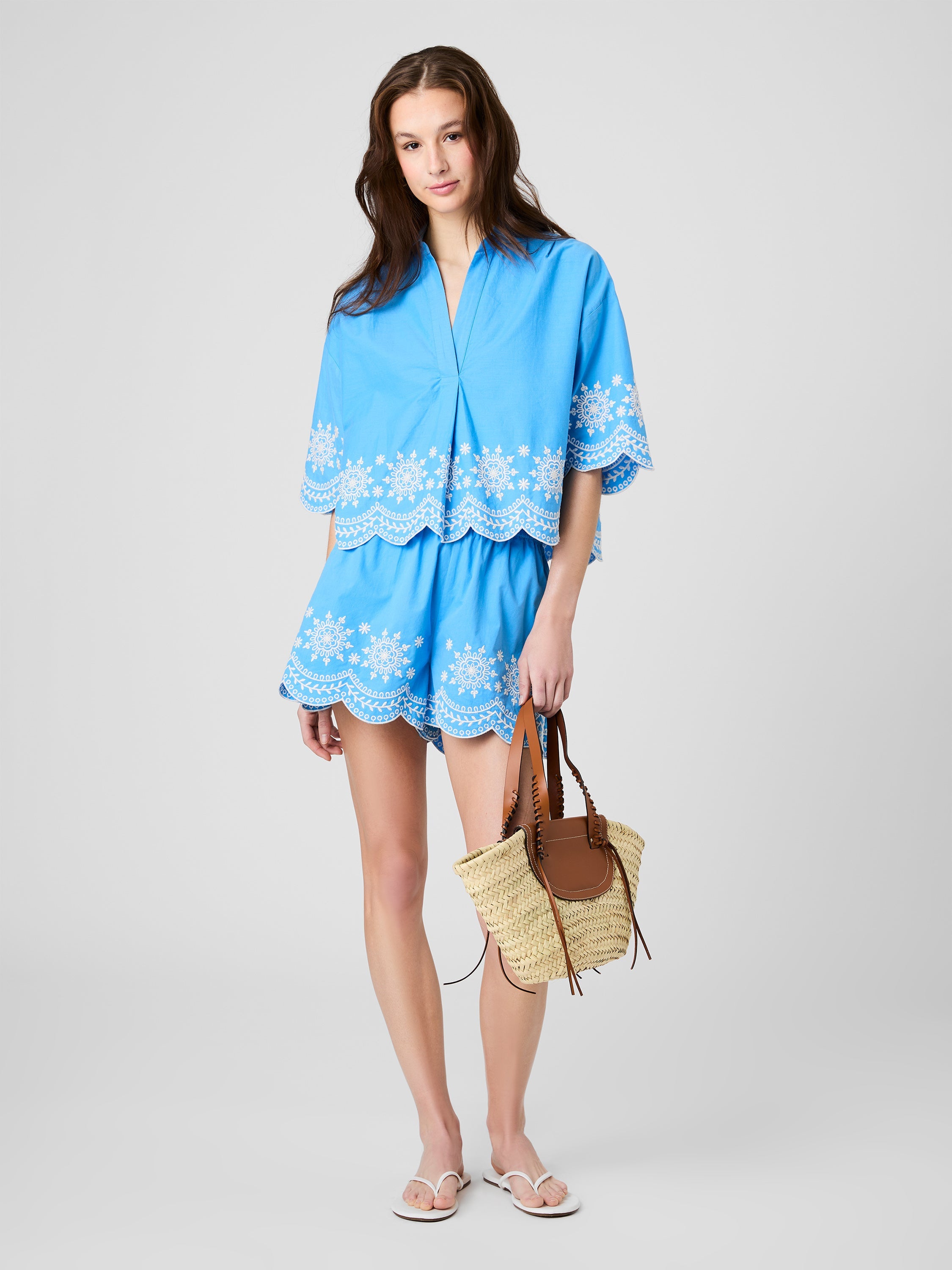 Alissa Cotton Embroidered Shorts | French Connection US