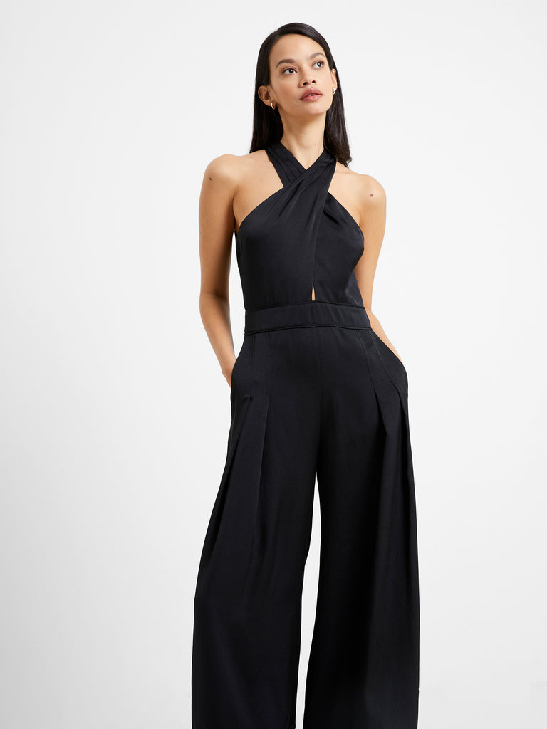 Harlow Satin Jumpsuit Blackout | French Connection US