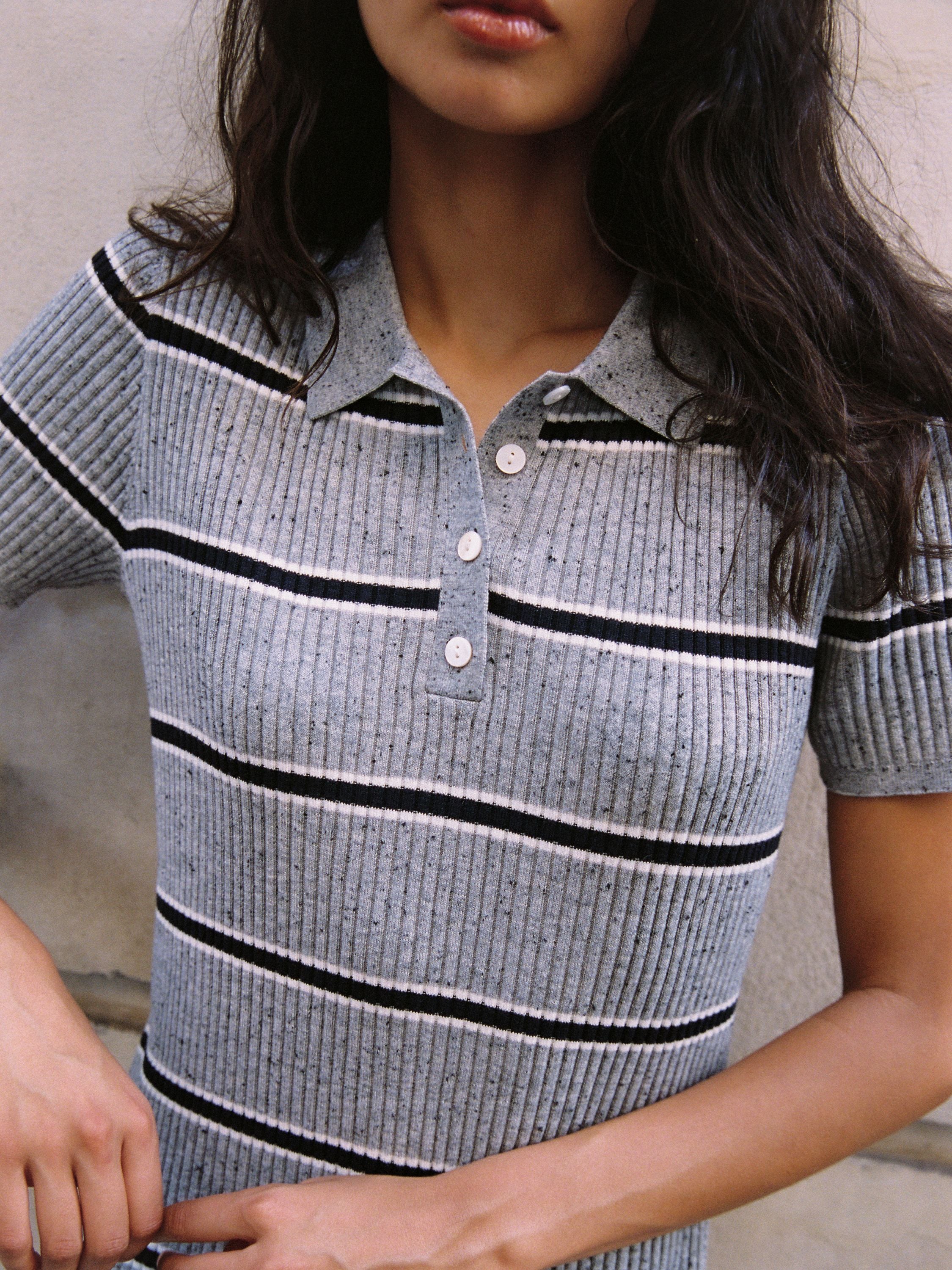 MASON KNIT VARSITY STRIPE  POLO SHIRT DRESS VIEW 4 | Mini Dresses