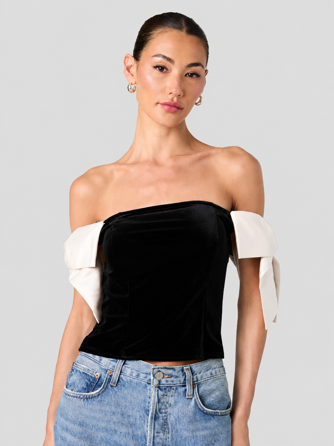 VELVET CAREY SATIN BOW TOP VIEW 2