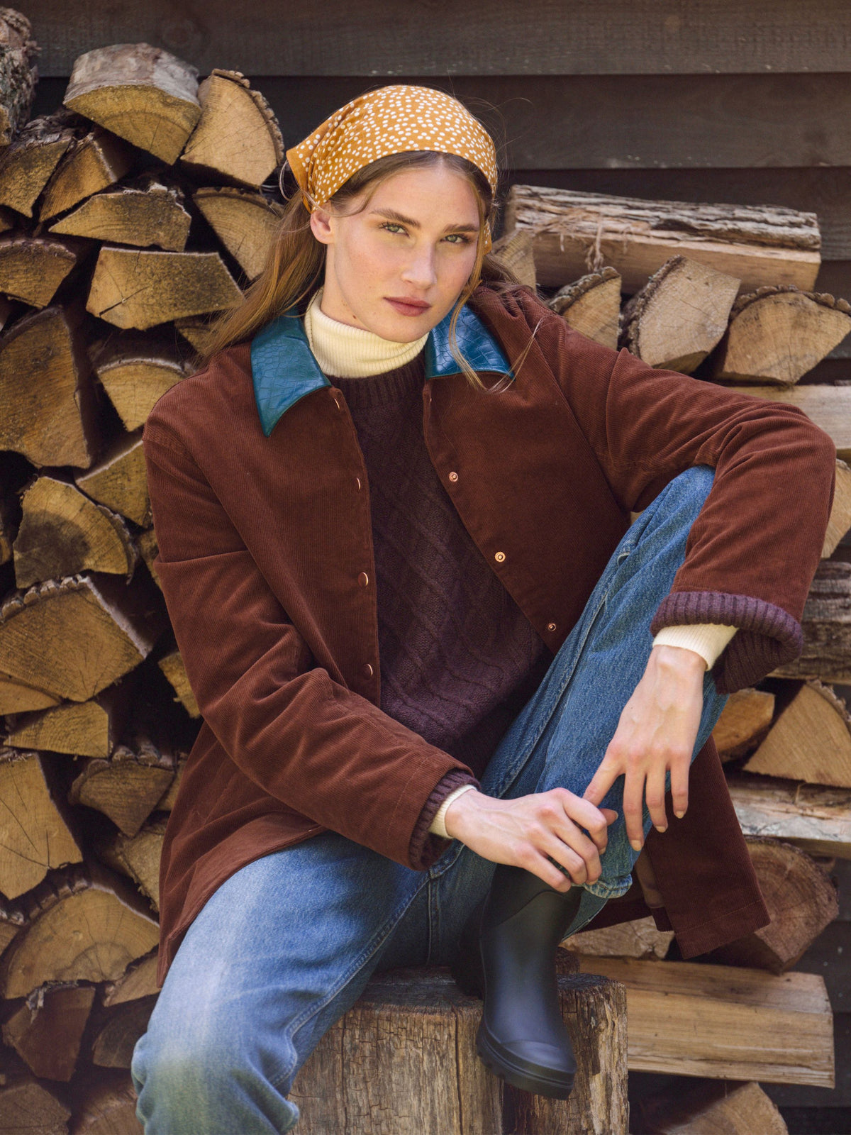 CASEY CORDUROY CONTRAST COLLAR JACKET View 1