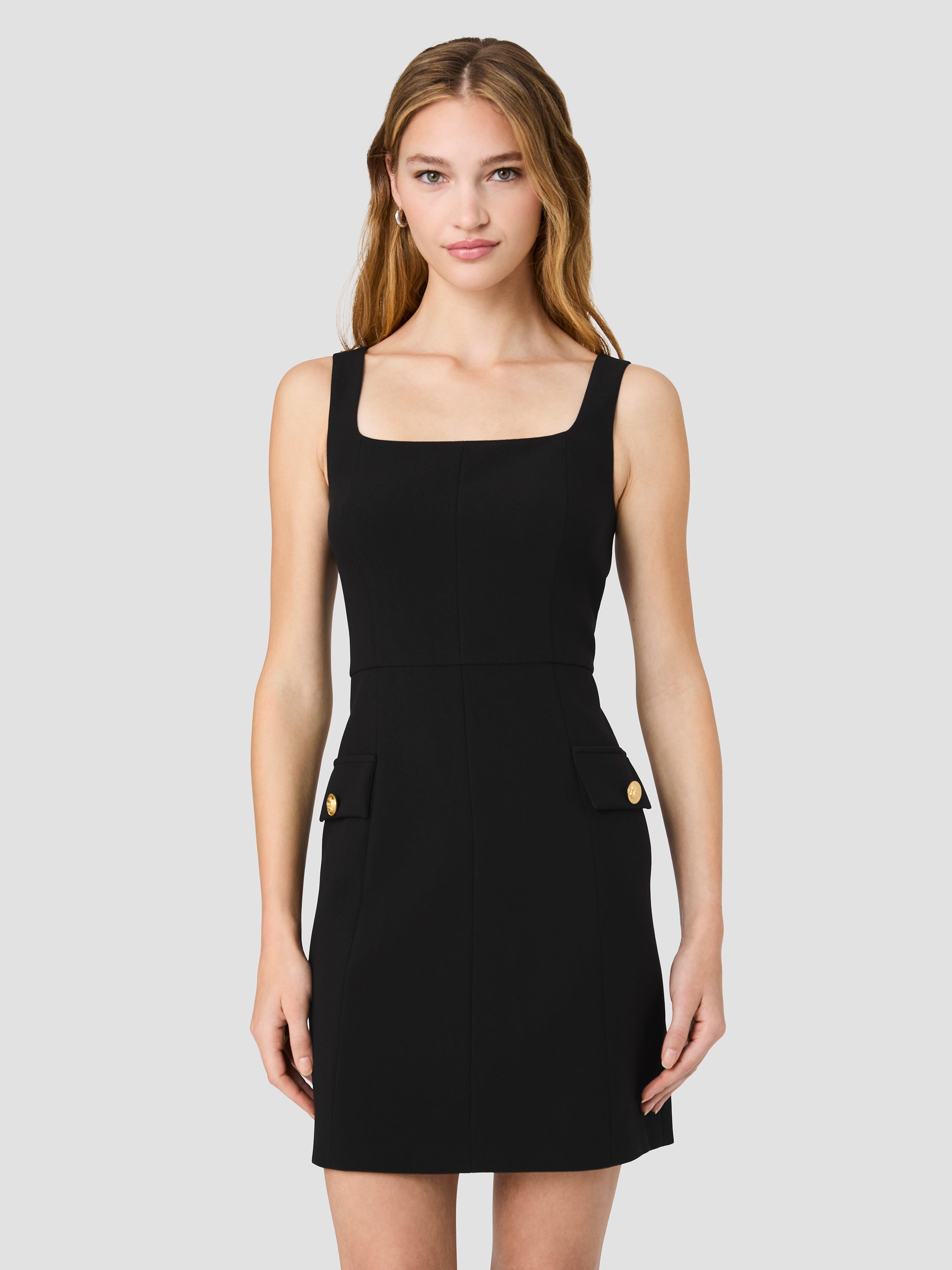 Azra Twill Flap Pocket Sleeveless Mini Dress | French Connection US
