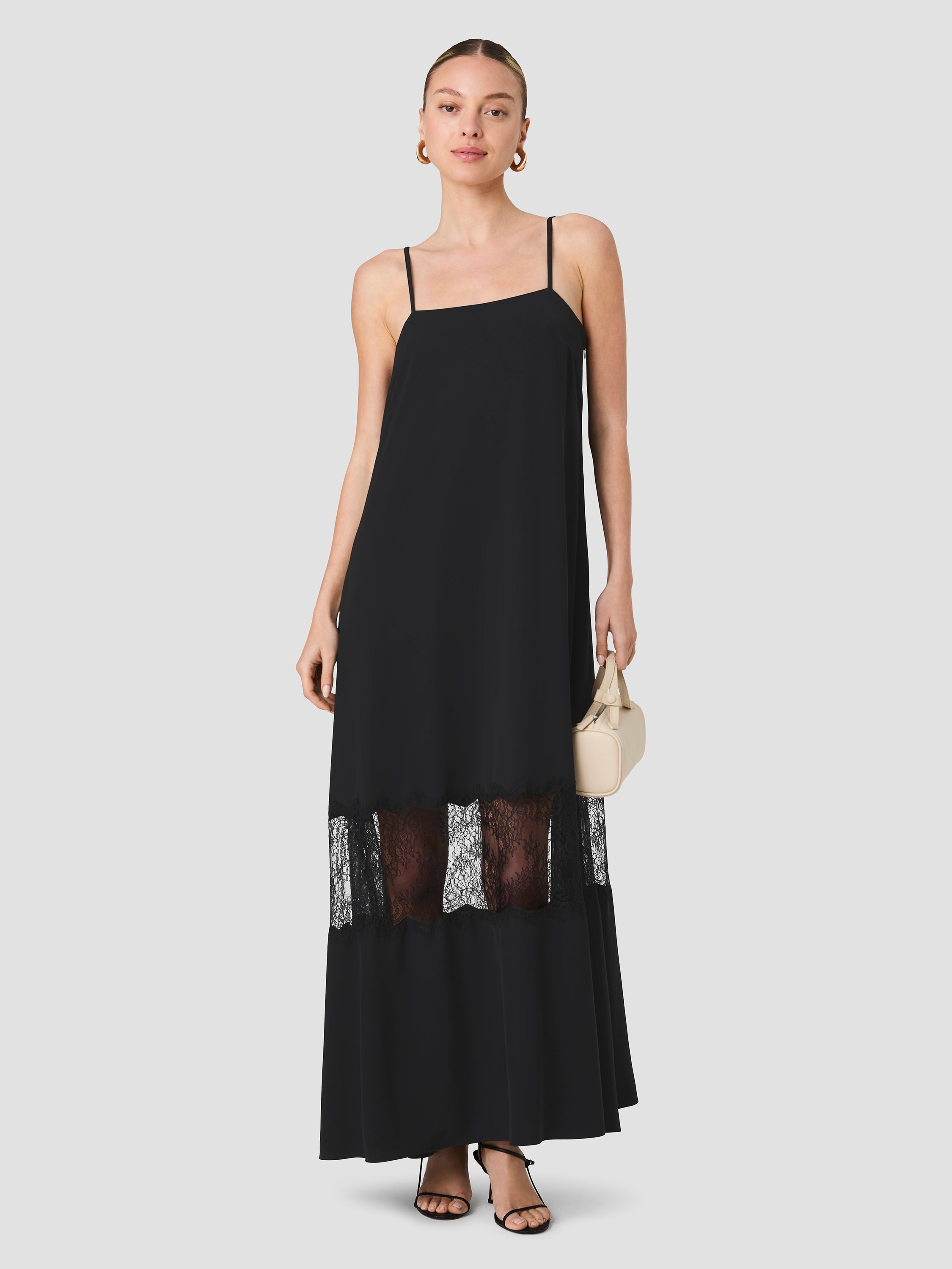 QUINN CREPE LACE MAXI DRESS VIEW 1