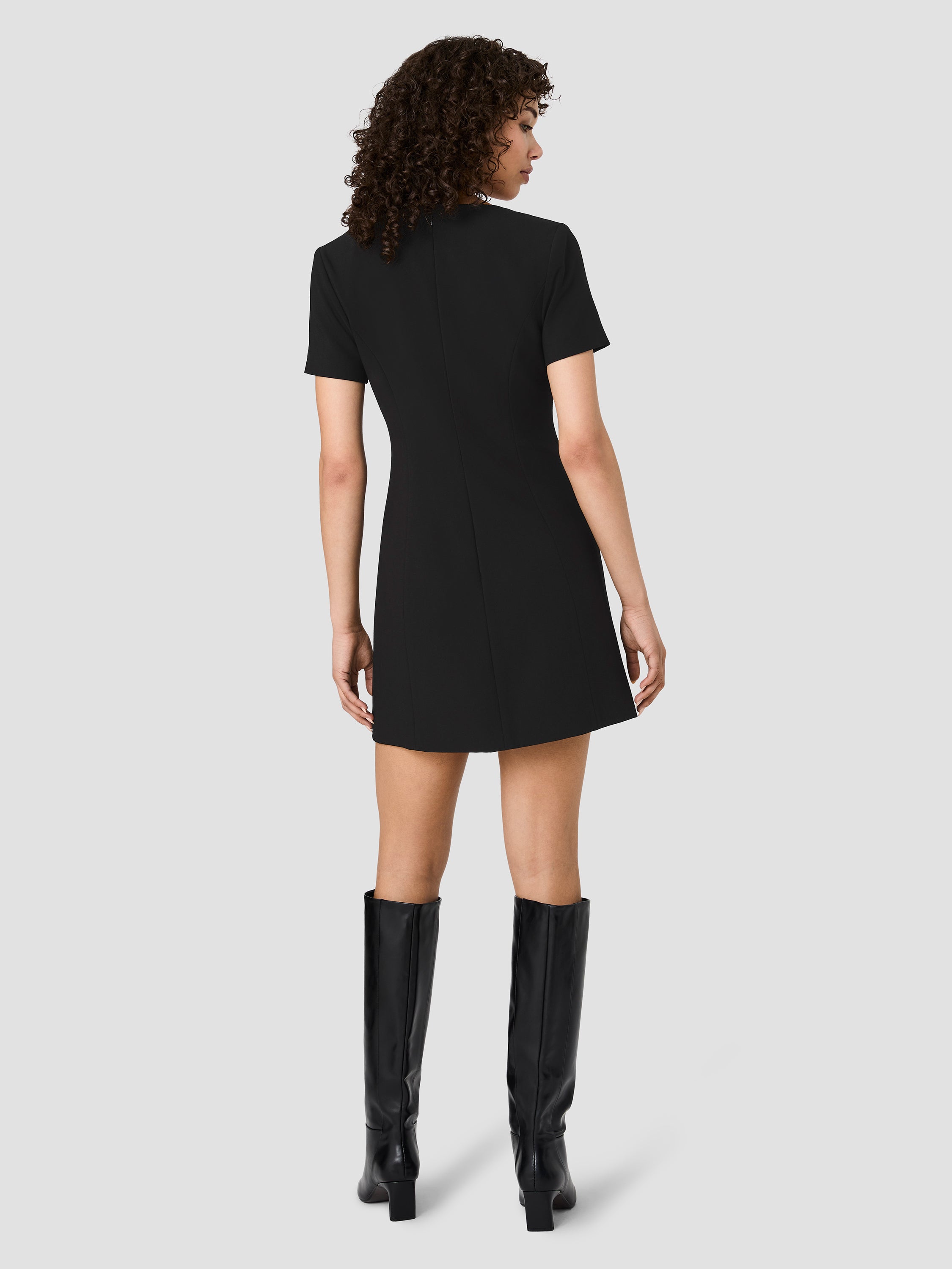 Azra Twill Button Front Short Sleeve Mini Dress | French Connection US