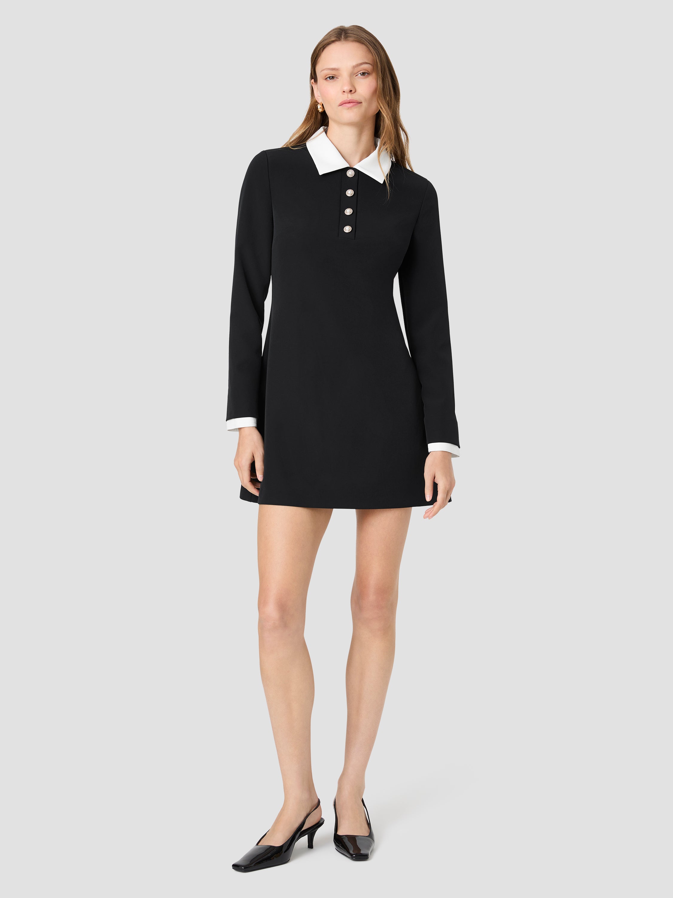 ECHO CREPE LONG SLEEVE MINI DRESS VIEW 6 | New Arrivals