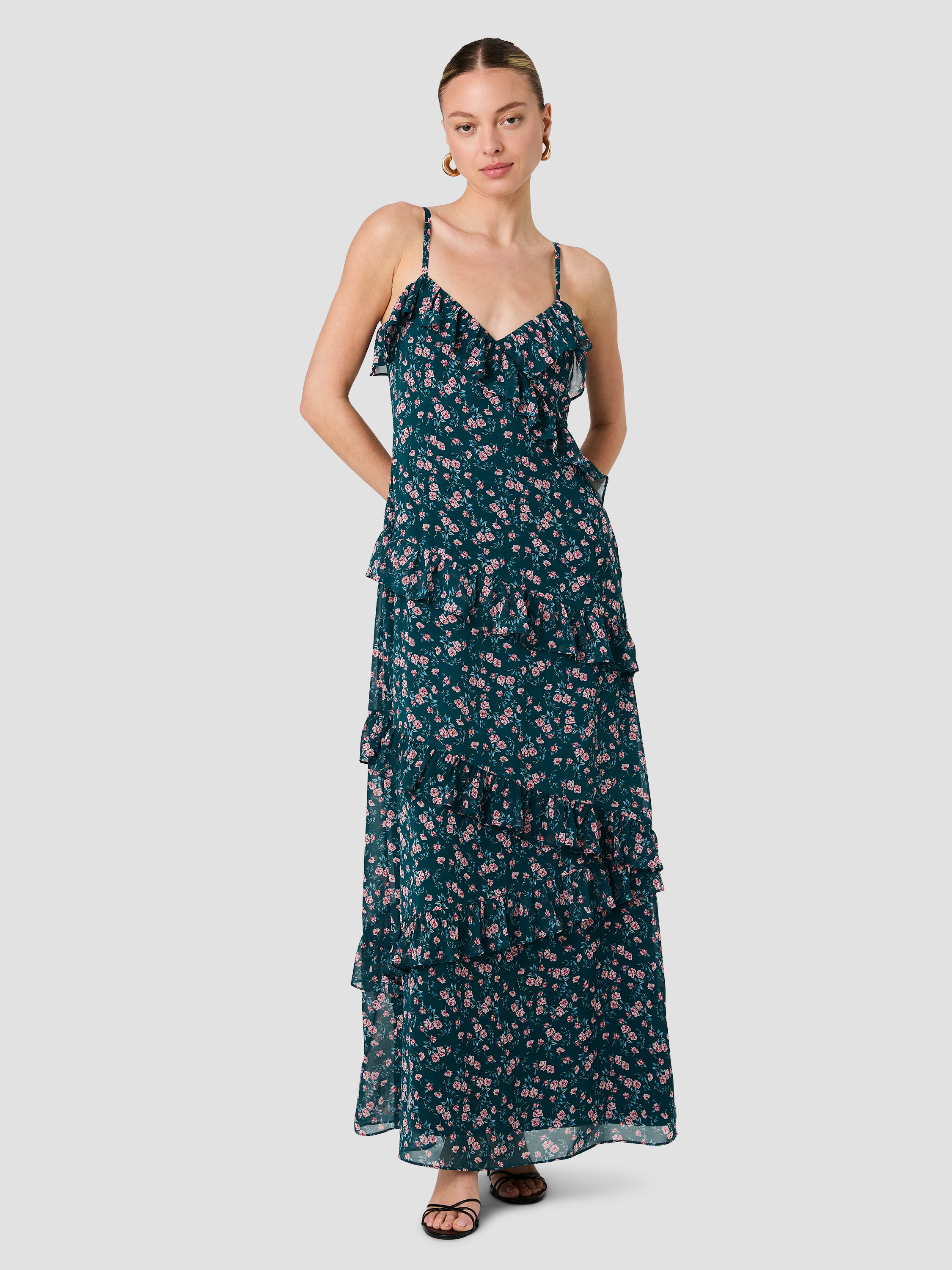 MARINA LUCIA FLEUR RUFFLE MAXI DRESS View 2 | The Essentials Edit