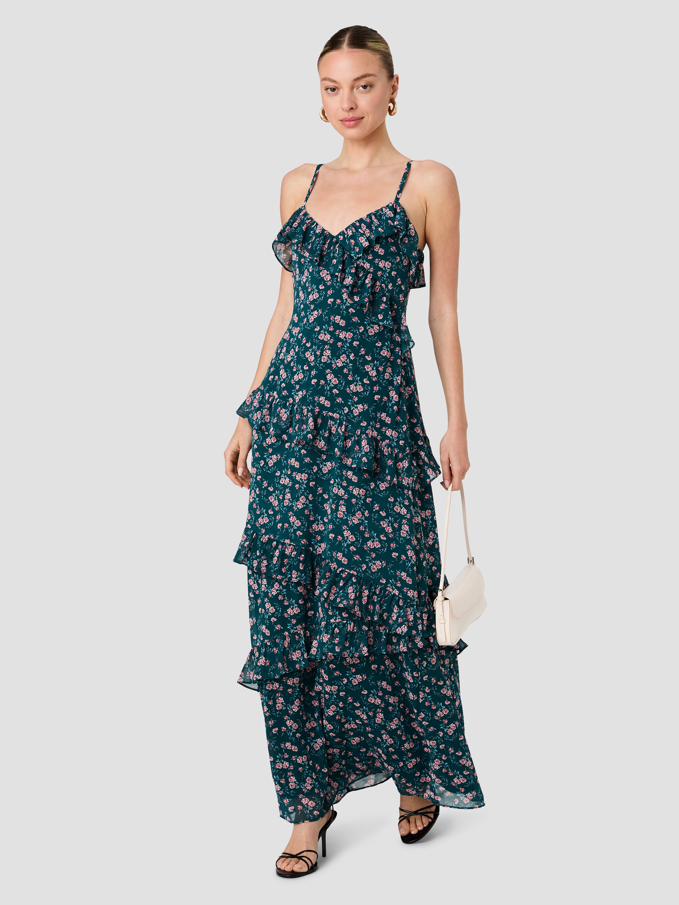 Quinn Crepe Lace Maxi Dress | French Connection US