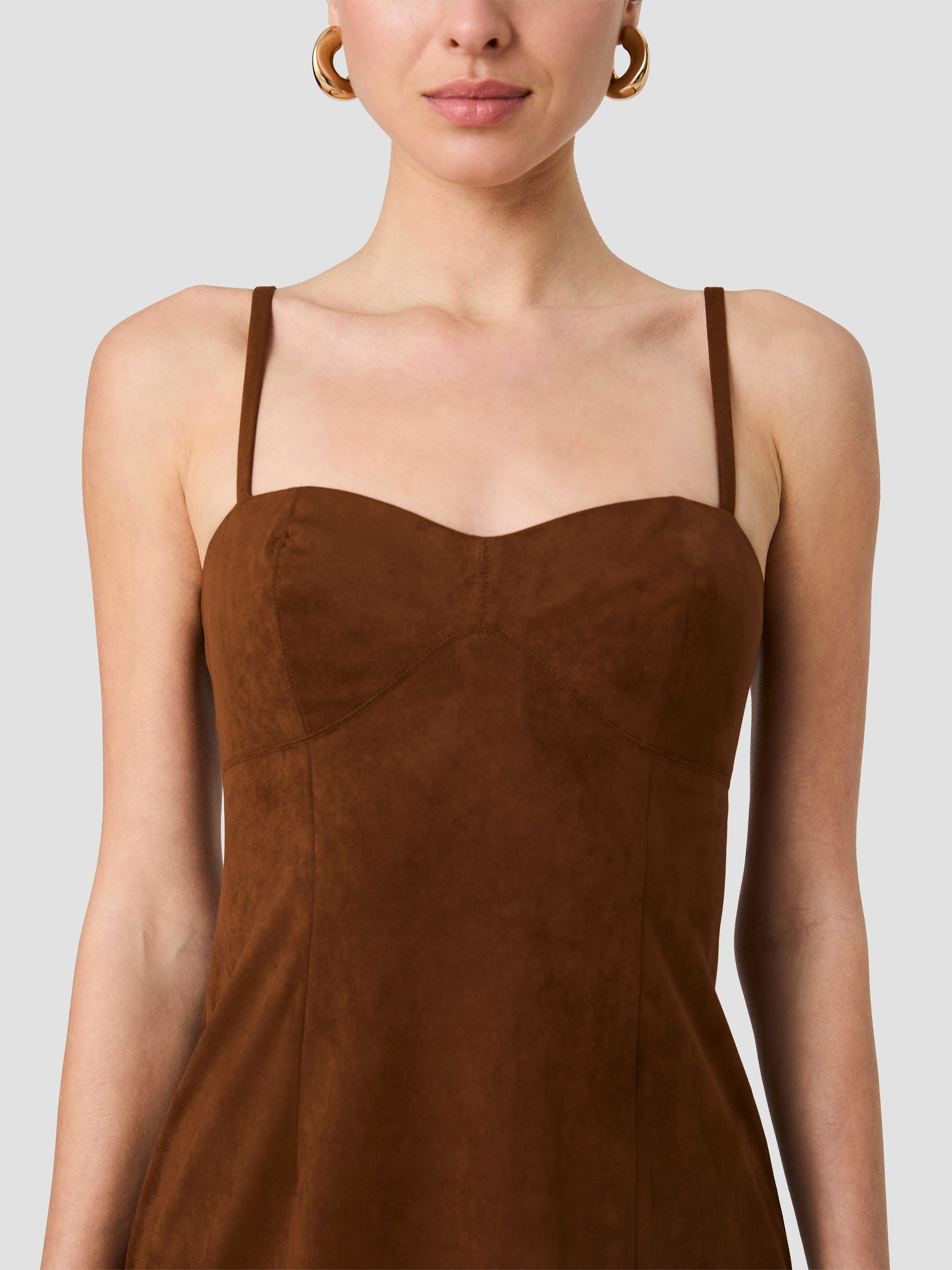 SONJA SUEDE SLIT MIDI DRESS View 2 | New Arrivals