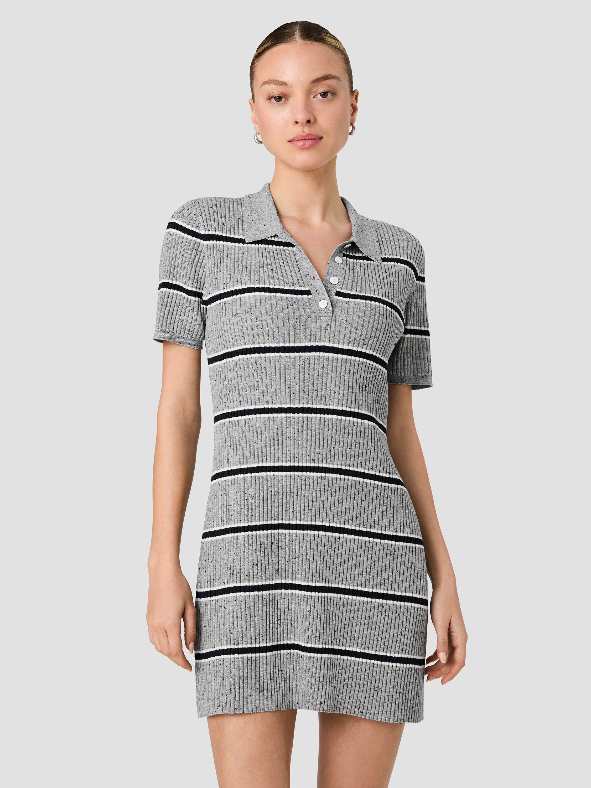 Mason Knit Varsity Stripe Polo Shirt Dress | French Connection US