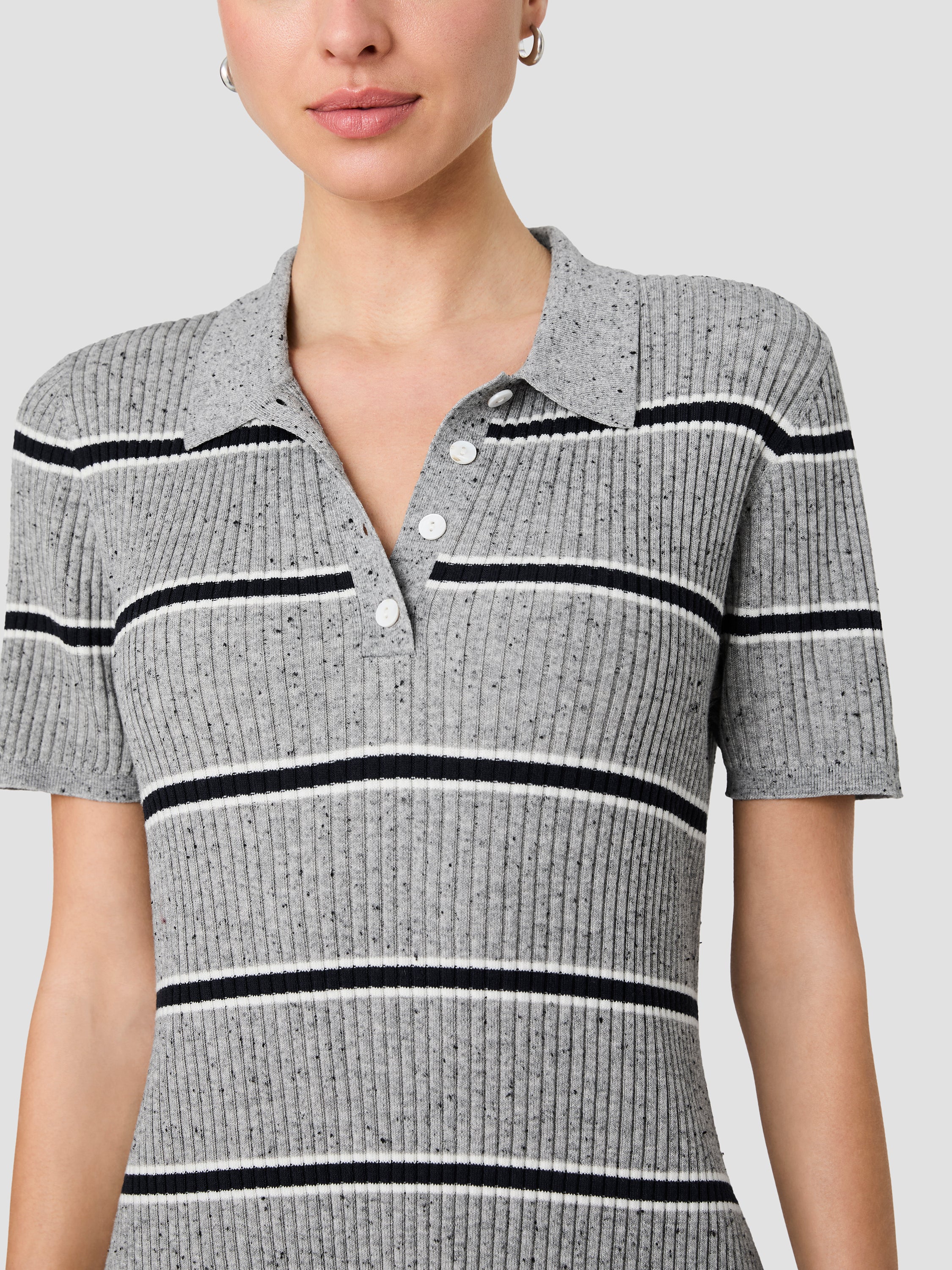MASON KNIT VARSITY STRIPE  POLO SHIRT DRESS VIEW 3