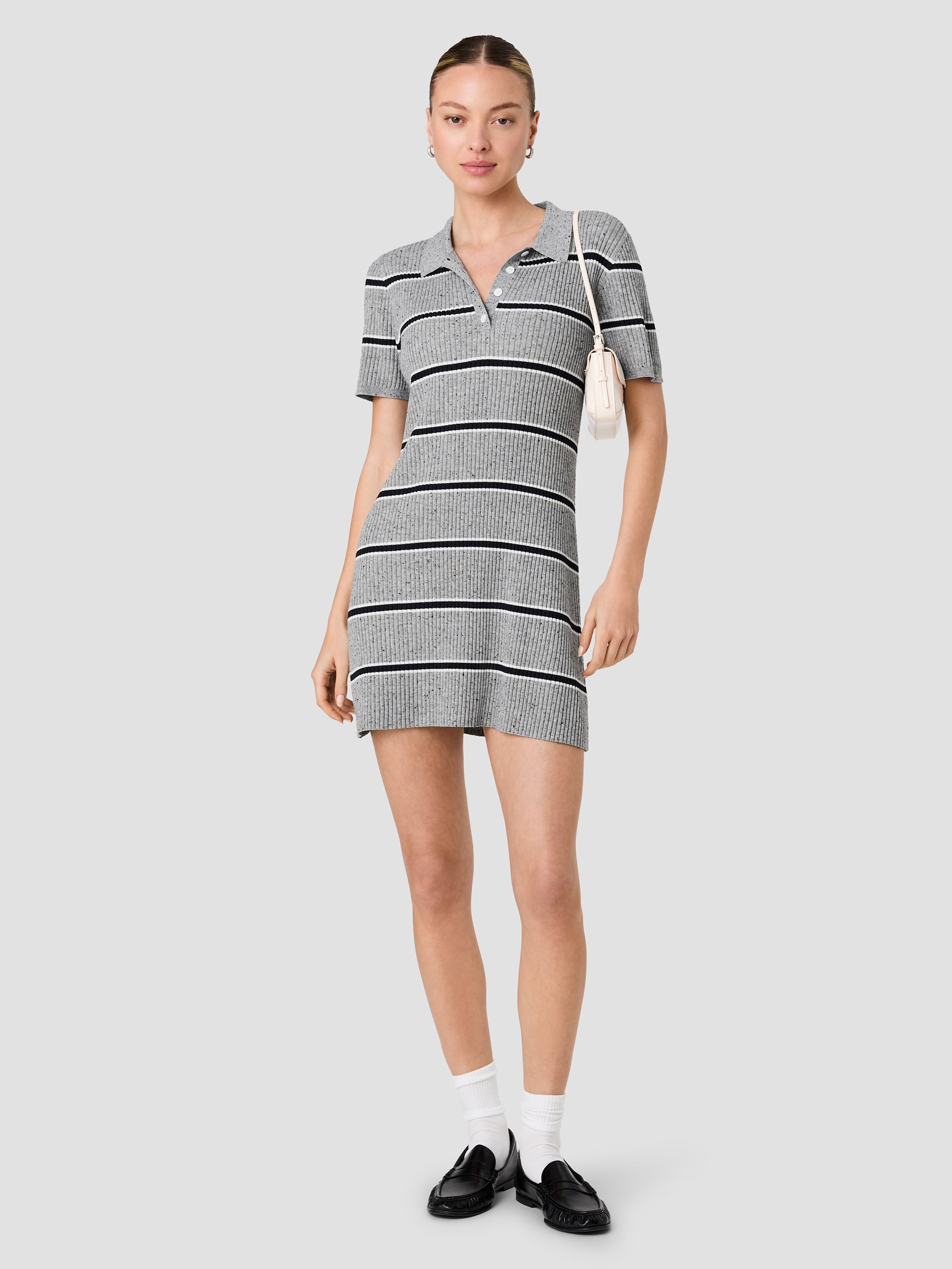 MASON KNIT VARSITY STRIPE  POLO SHIRT DRESS VIEW 1