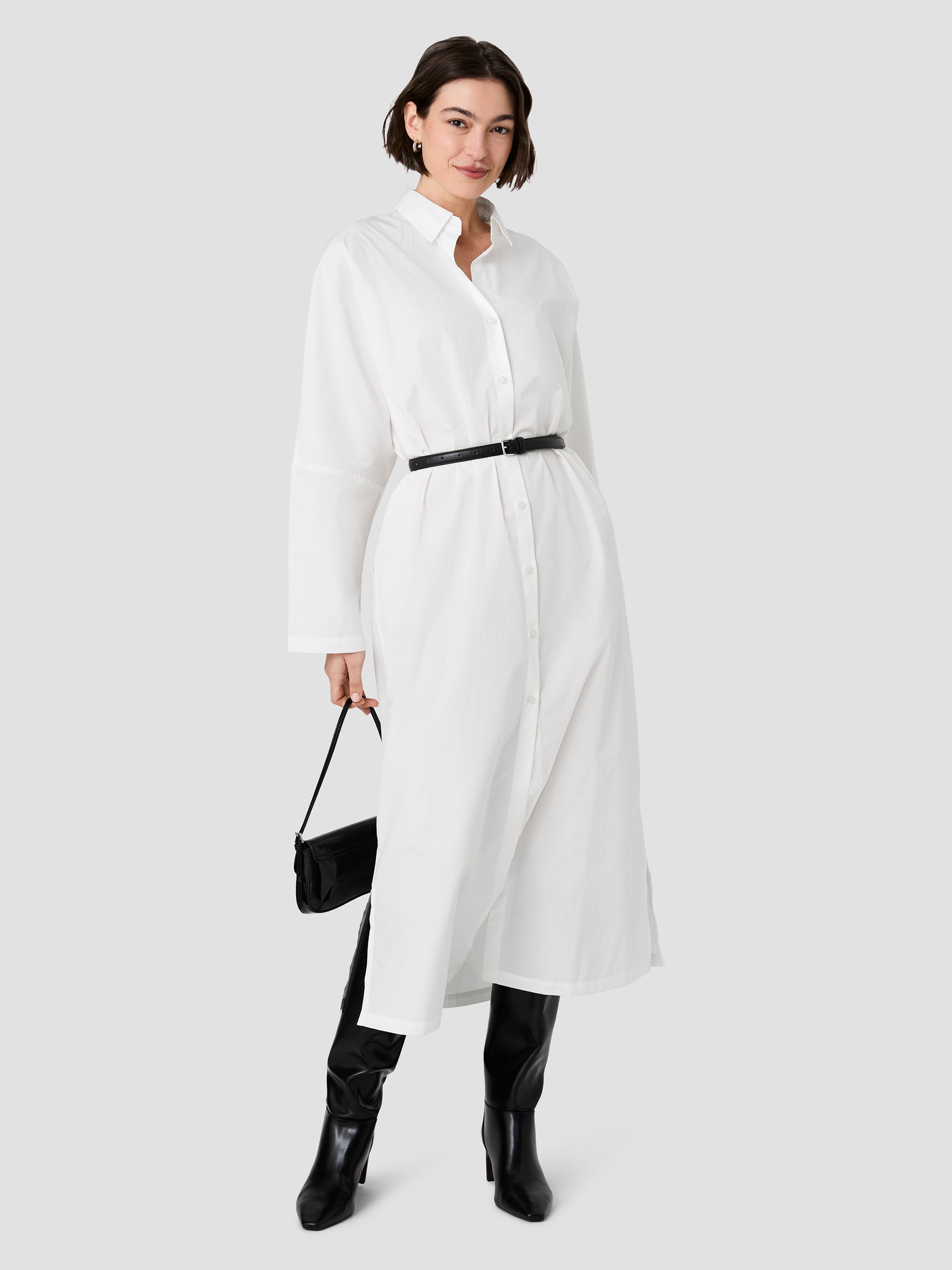 CAMBRIA COTTON MAXI SHIRT DRESS VIEW 1