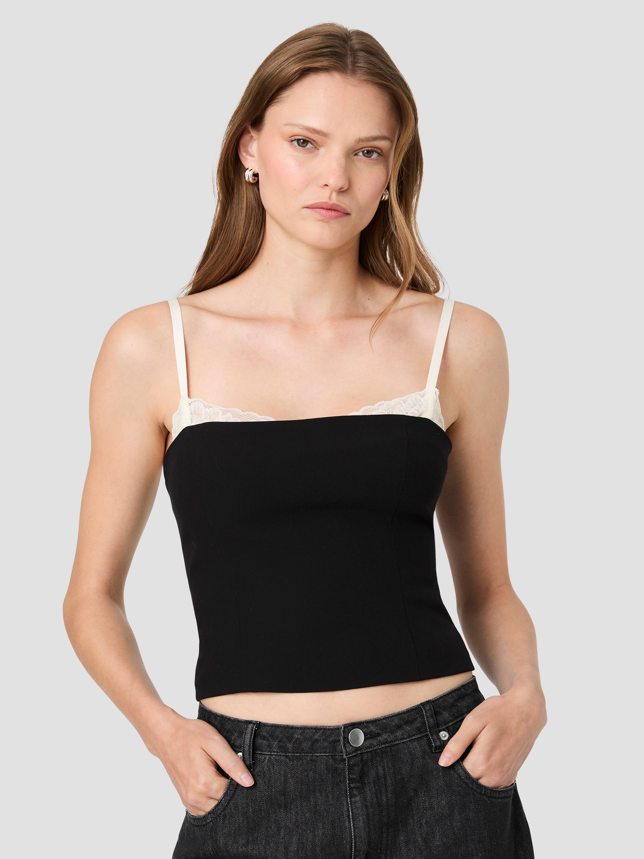 AZRA LACE PEEKABOO FITTED TOP View 2 | Women's Shop All