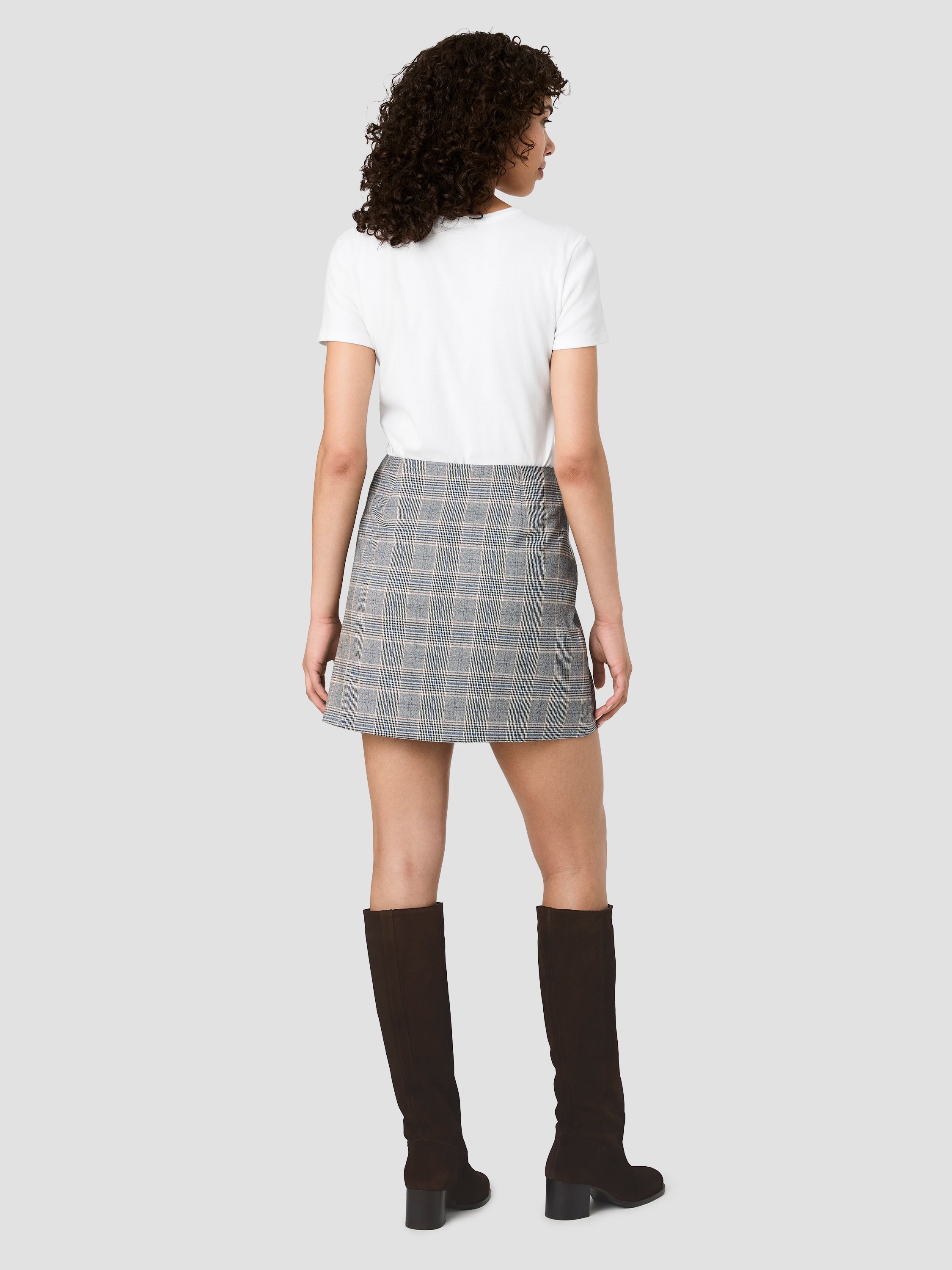 MATTEO PLAID DOUBLE BREASTED MINI SKIRT VIEW 4