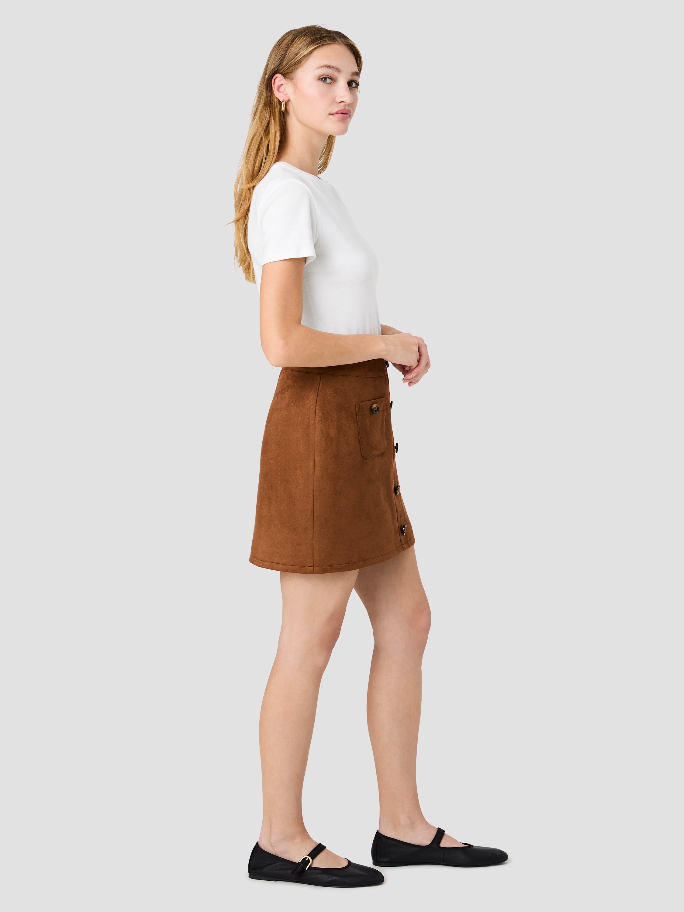 LANEY SUEDE PATCH POCKET MINI SKIRT VIEW 5 | Skirts & Shorts