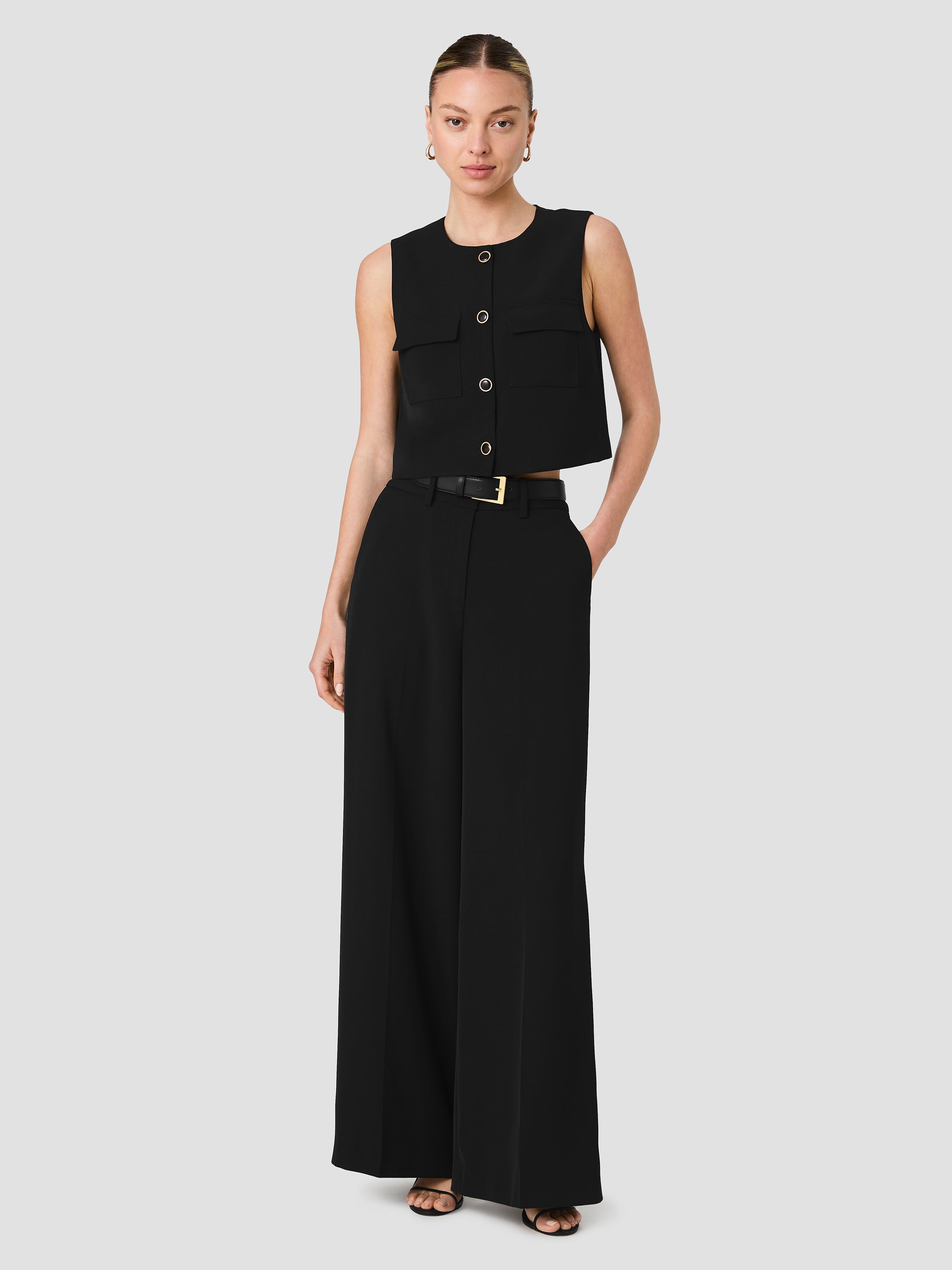 HARRY SUITING HIGH WAISTED WIDE LEG TROUSERS VIEW 6