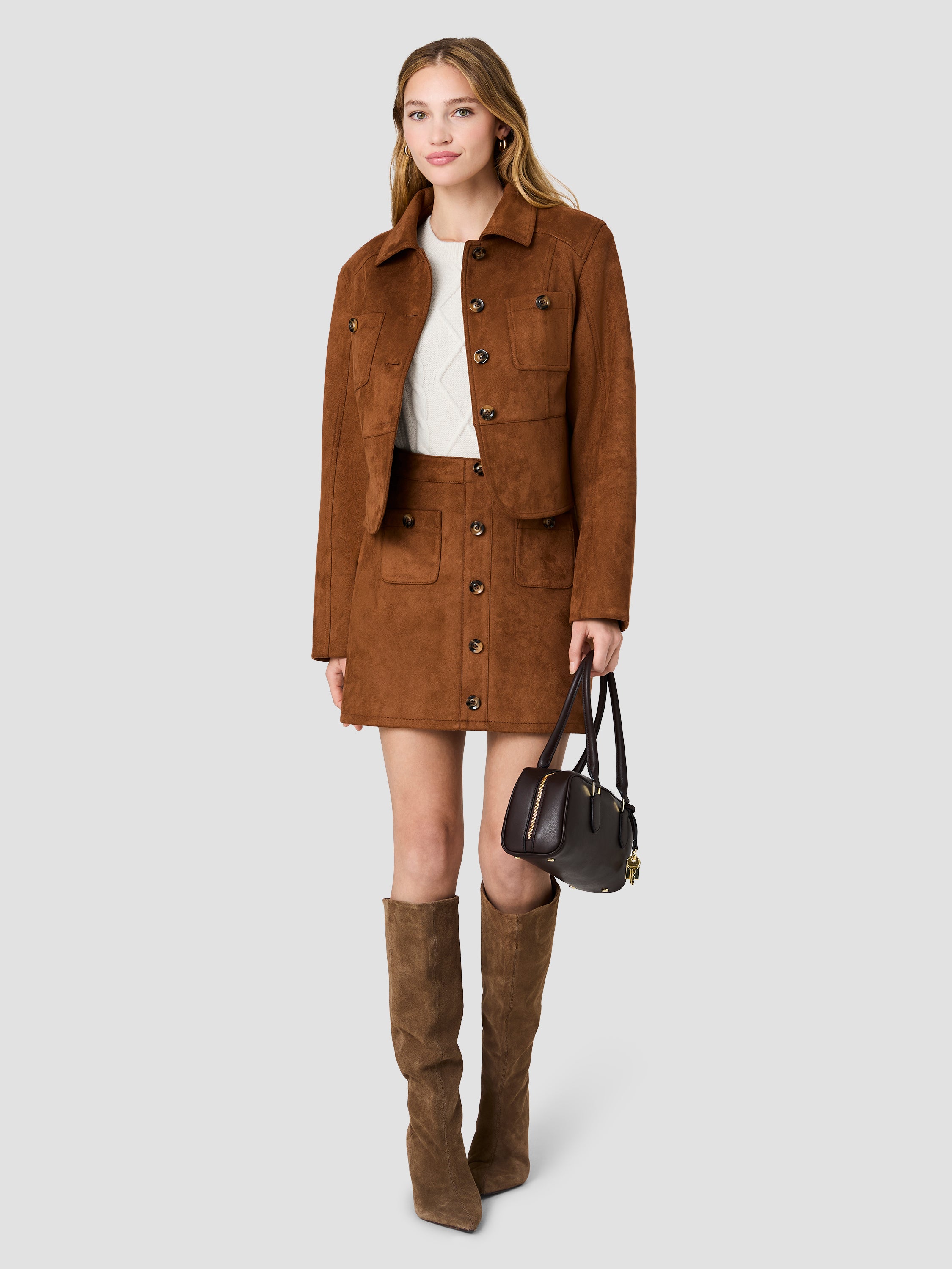 LANEY SUEDE TAILORED JACKET View 1 | Matching Sets