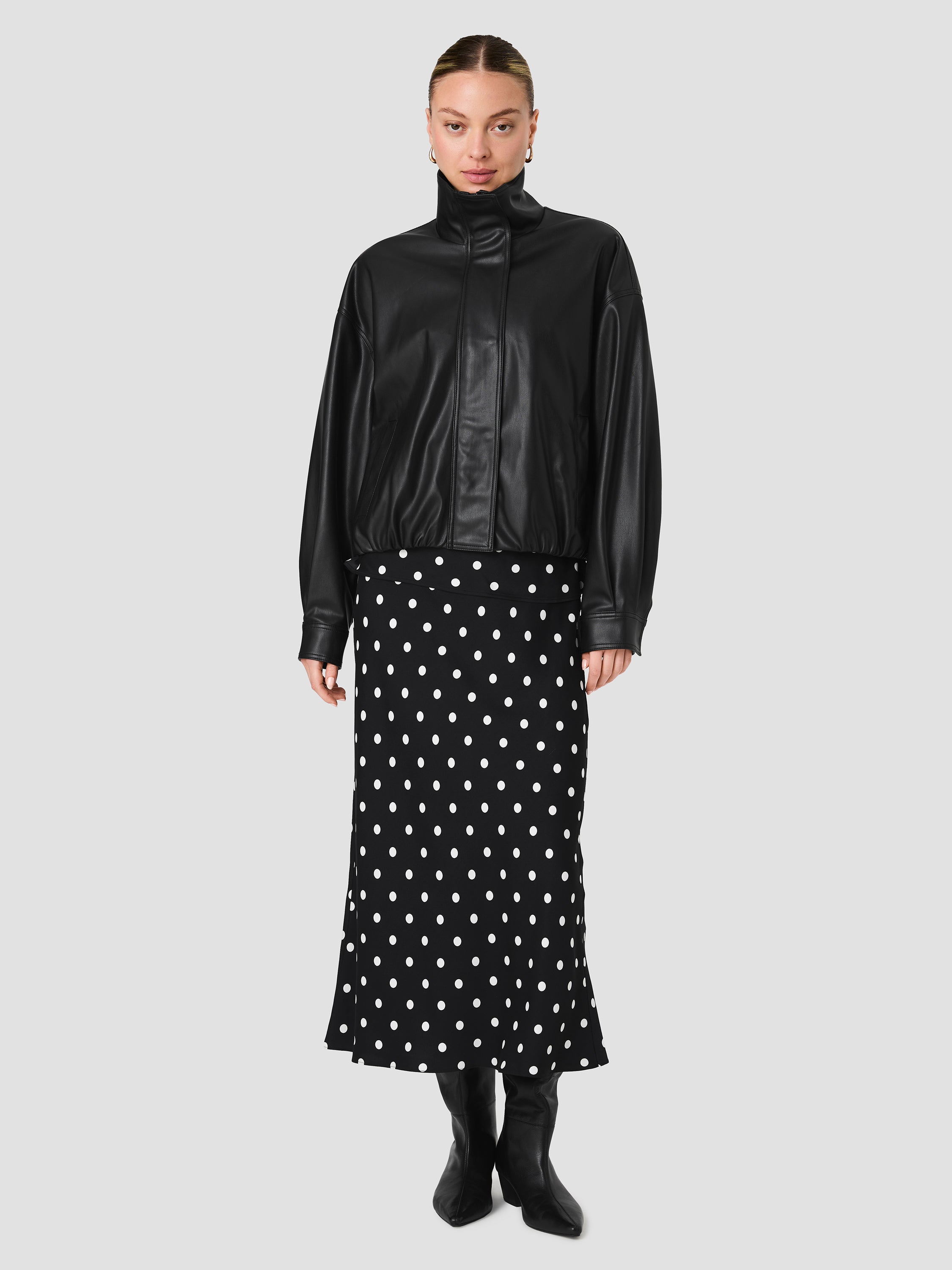 DESSA FAUX LEATHER BOMBER JACKET VIEW 6 | The Essentials Edit