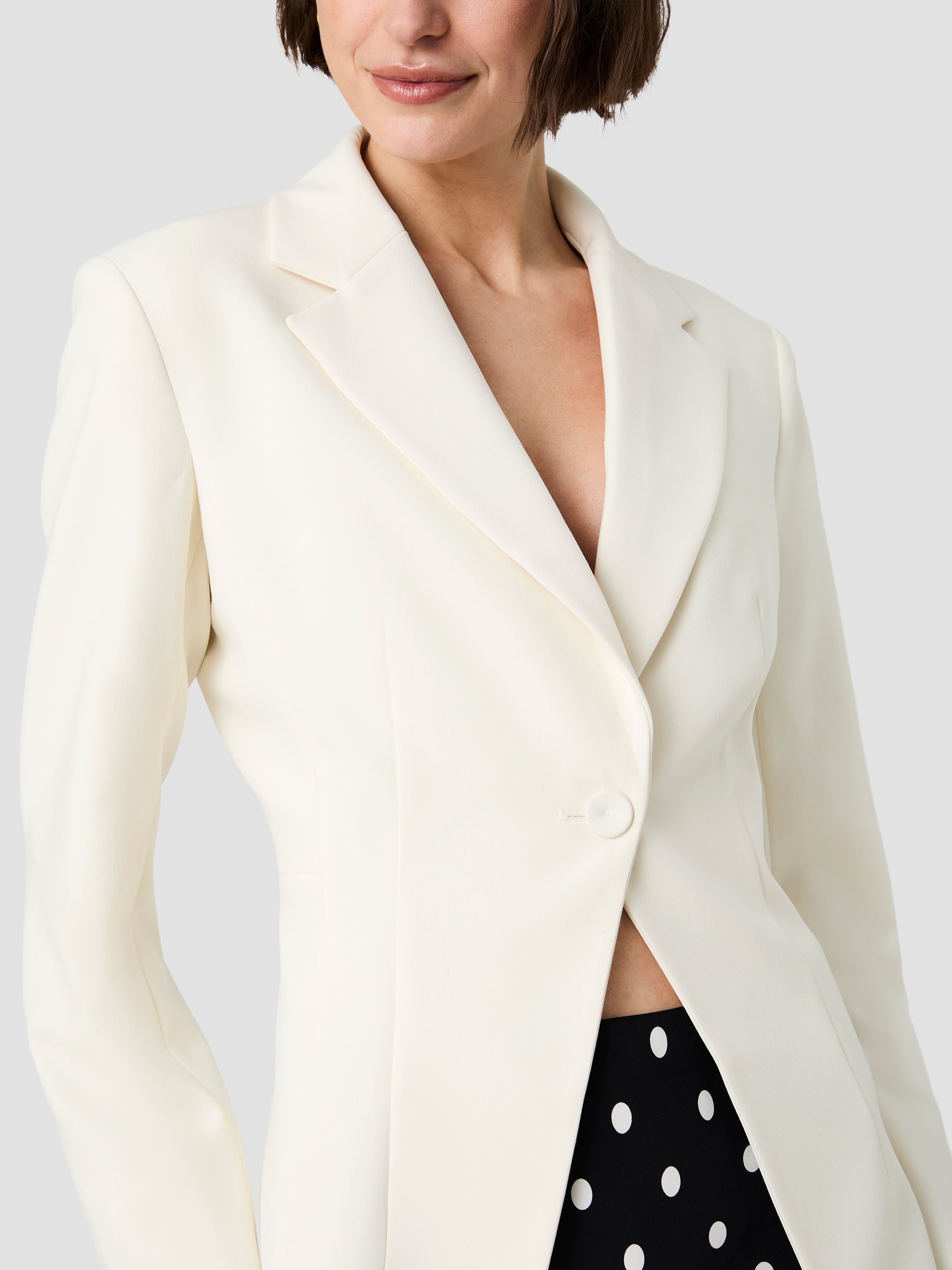 AZRA TWILL CINCHED BLAZER VIEW 3