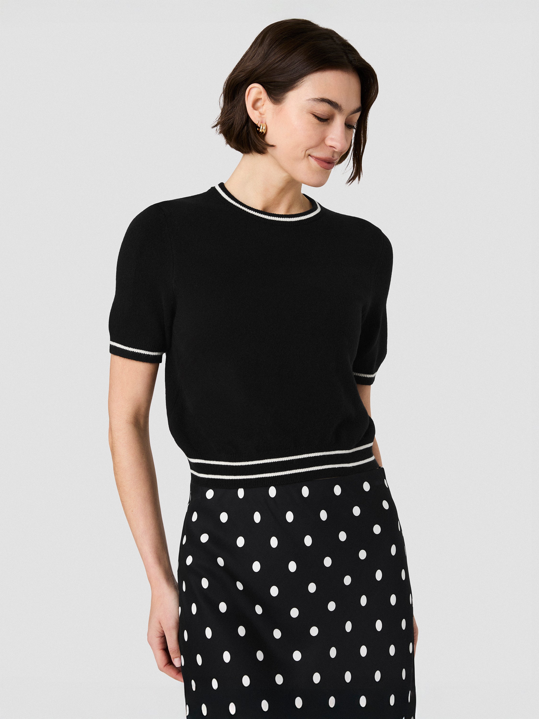 BABYSOFT SHORT SLEEVE RIB STRIPE TOP VIEW 2